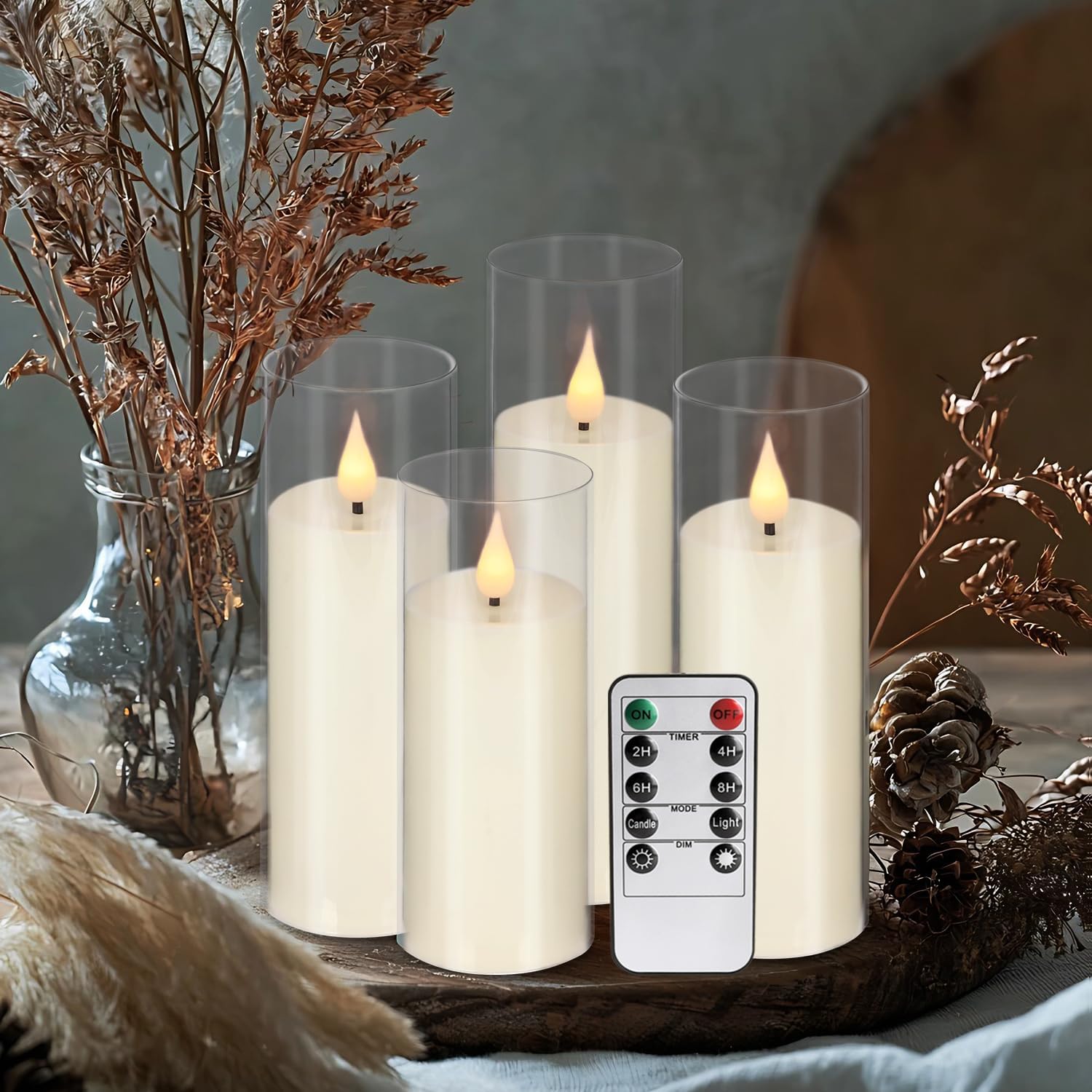 24 Stück A-Serie Acryl LED flammenlose Kerzen mit Fernbedienung – perfekt für Familien, Partys und besondere Anlässe – schaffen Sie einfach eine magische Atmosphäre (drei Größen)