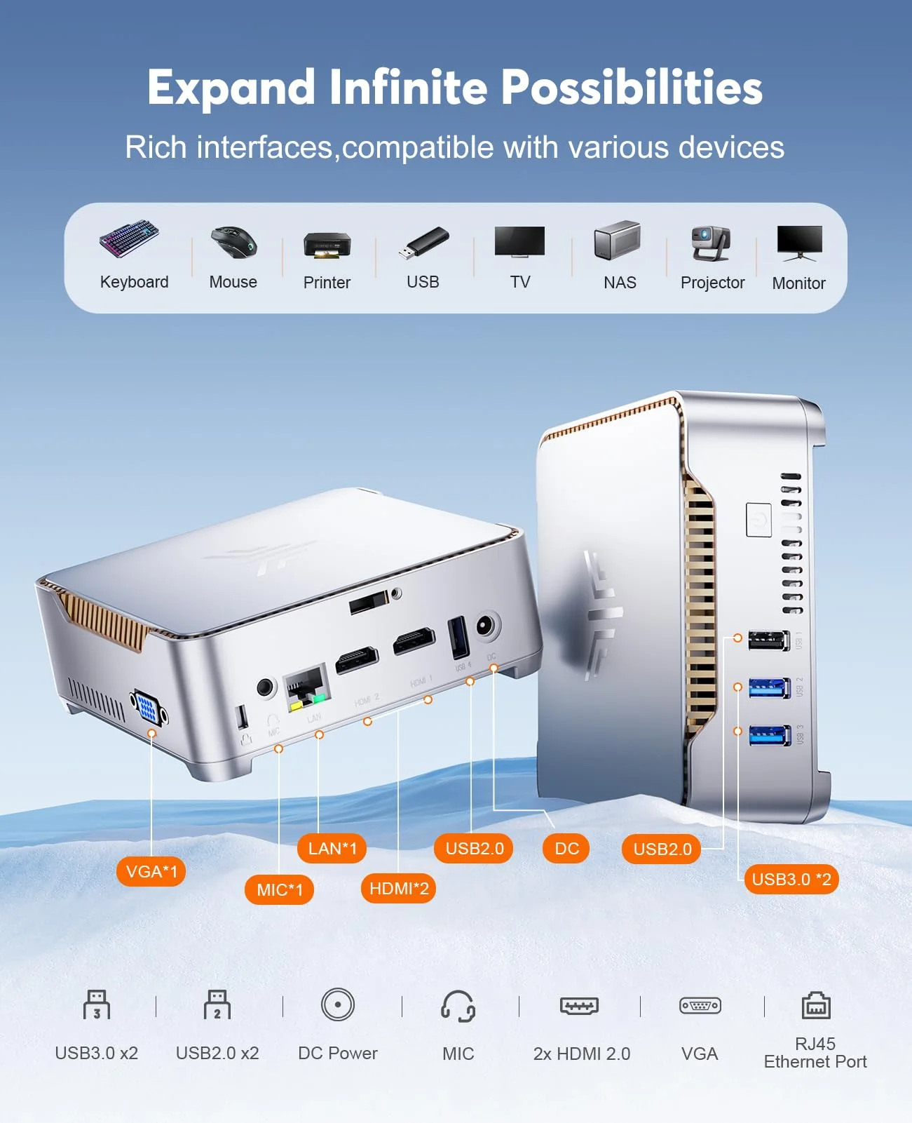 KAMRUI GK3Plus Mini PC, 16GB RAM 512GB M.2 SSD Mini Computers