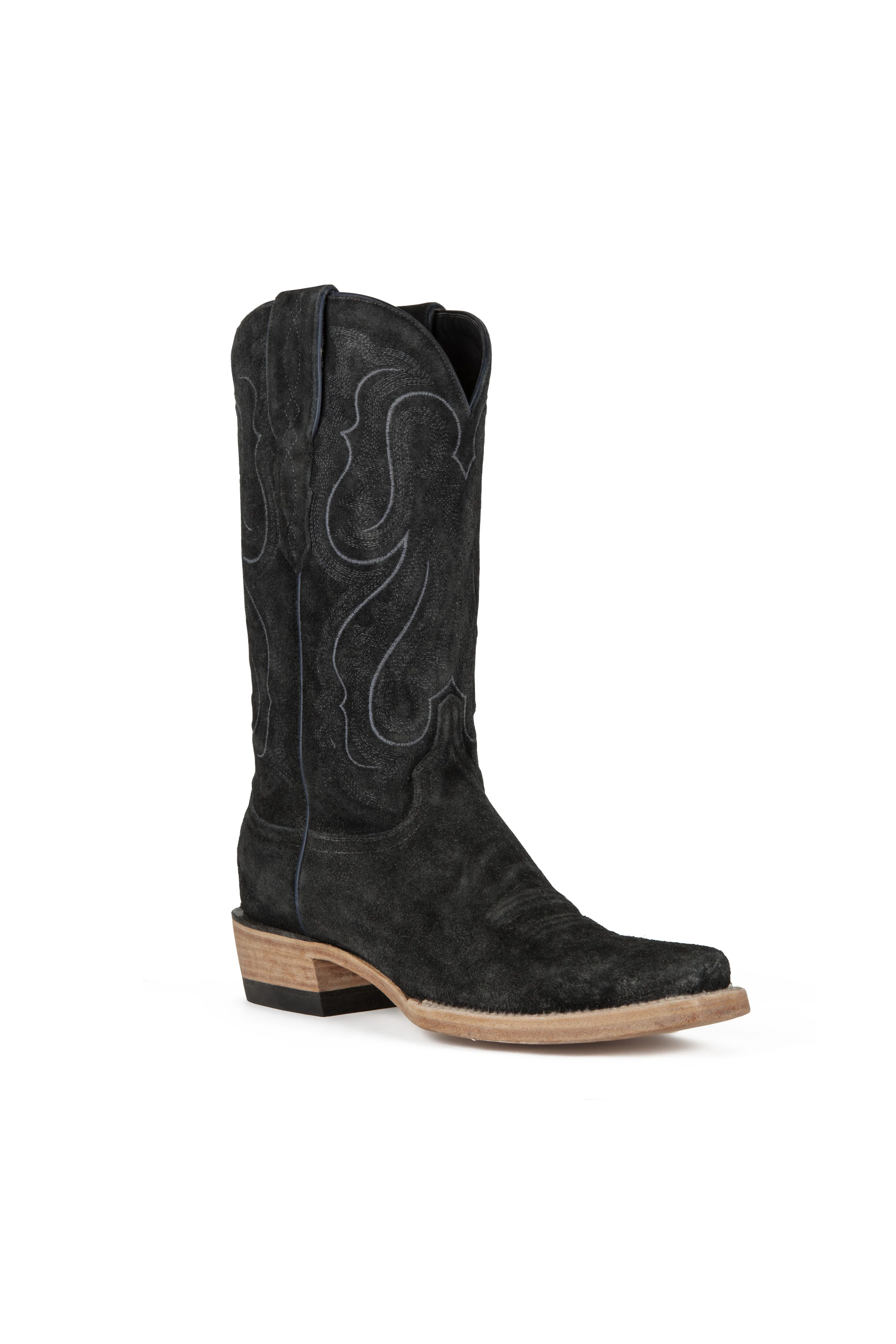 Resistol Boots Stonewashed Rough Out Black Cutter Toe