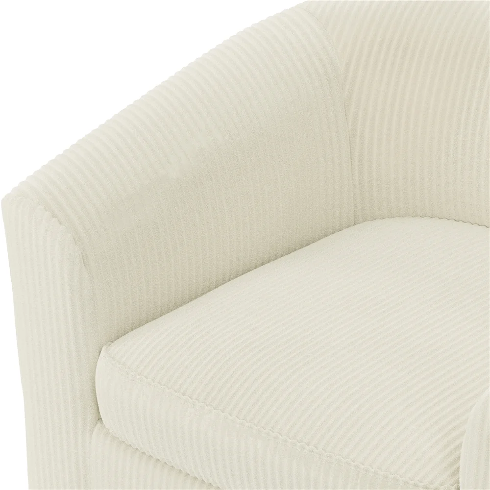 Renwick Faux Leather Barrel Accent Chair for Living Room, Set of 2, Black