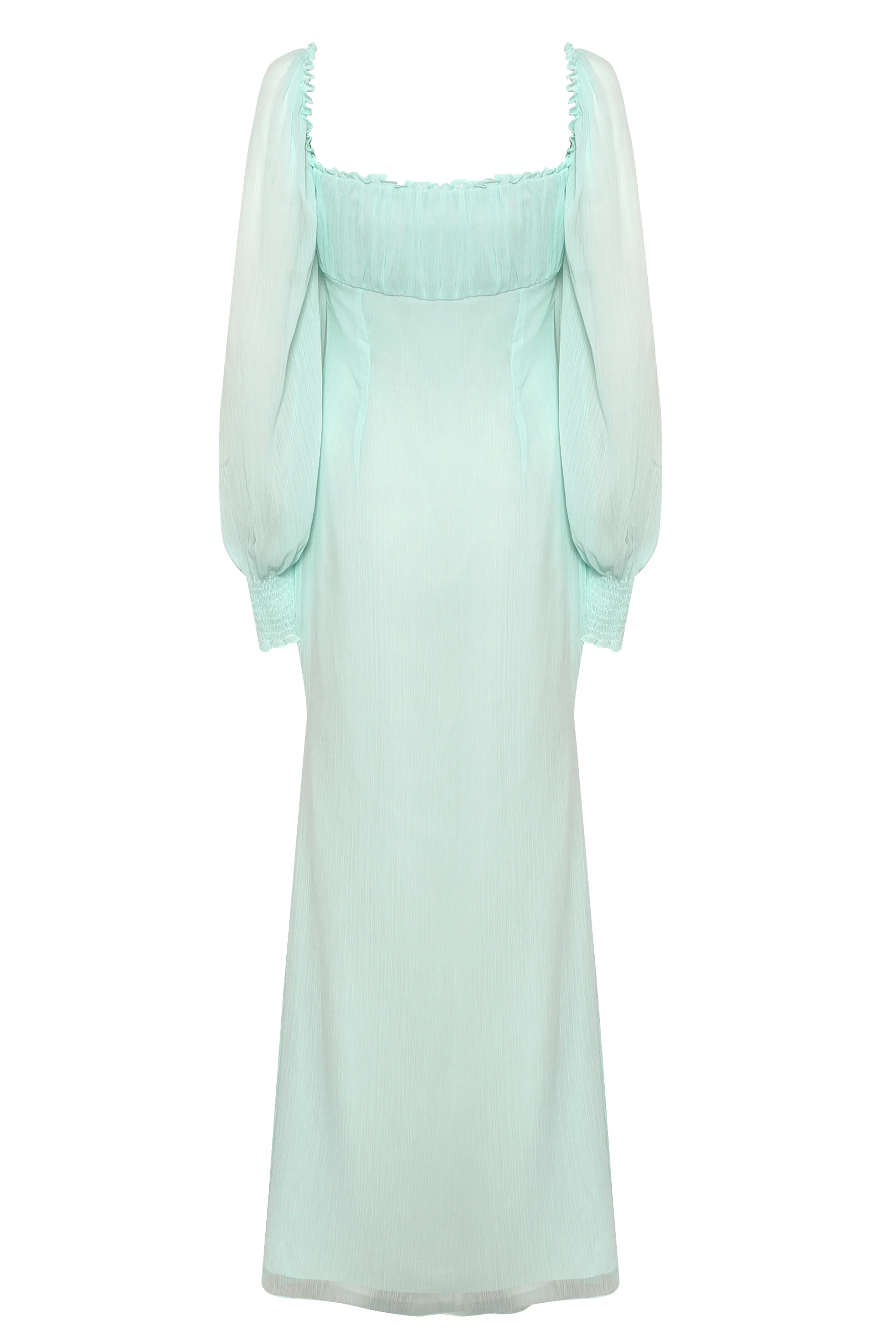 Pale Aqua Button Front Split Front Maxi Dress