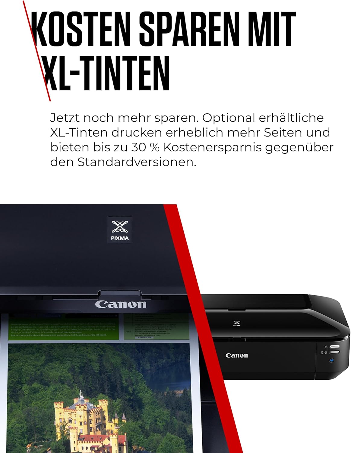 Canon PIXMA iX6850 Drucker Farbtintenstrahl Multifunktionsgerät DIN A3+ (Bürodrucker, Fotodruck, Textdruck, 9.600 x 2.400 DPI, WiFi, WLAN, USB, 5 Separate Tinten, Direktdruck, Print App) schwarz