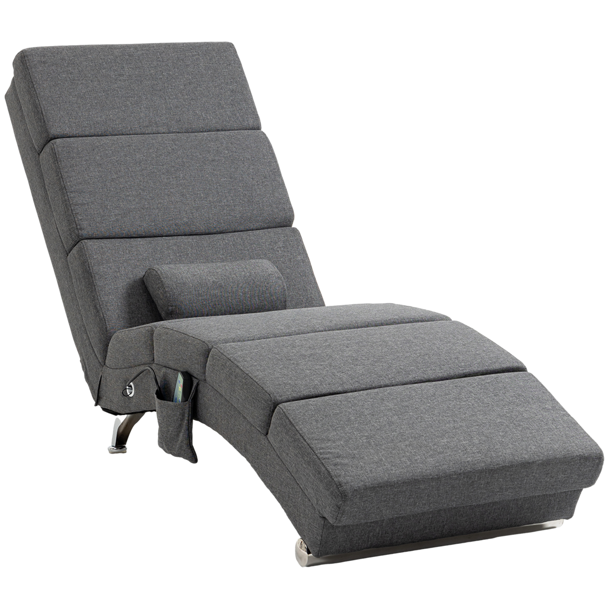 Massagestoel Relaxstoel Ligstoel 8 vibratiepunten, 5 modi, 8 vibratiepunten, 56 x 168 x 84 cm, Grijs