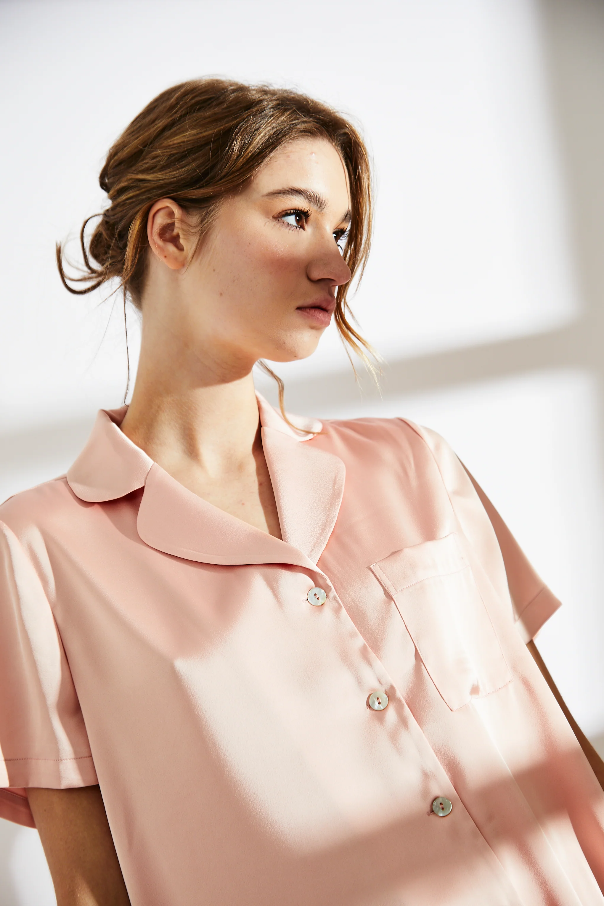 Dusty Pink Short Satin Pyjama Set