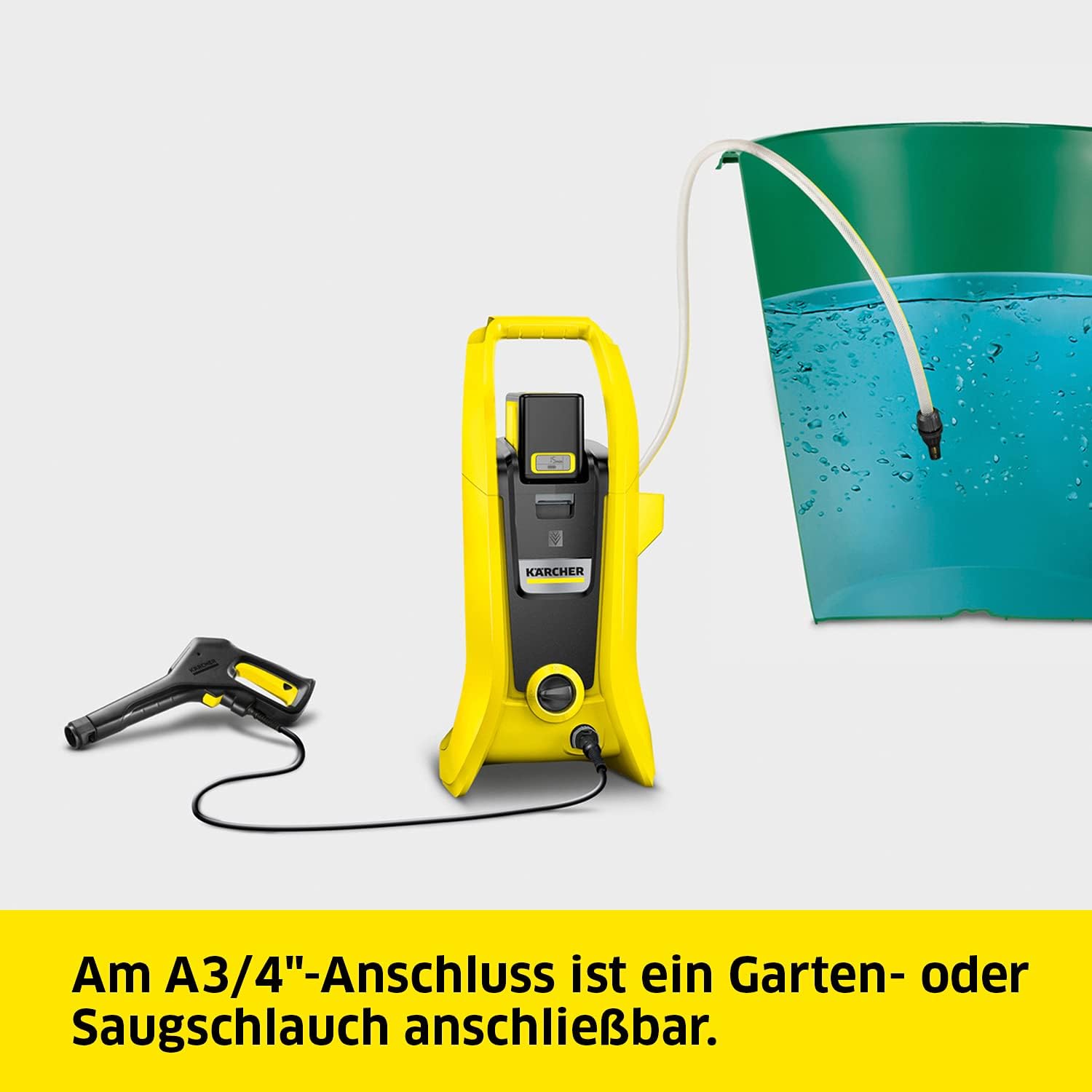 Kärcher 36 V Akku-Hochdruckreiniger K 2 Battery, Druck: 110 bar, 1-fach Strahlrohr, Dreckfräser, Gartenschlauchanschluss A3/4, Gewicht: 4,5 kg, verwendbar mit dem Kärcher 36-V-Akku, ohne Akku