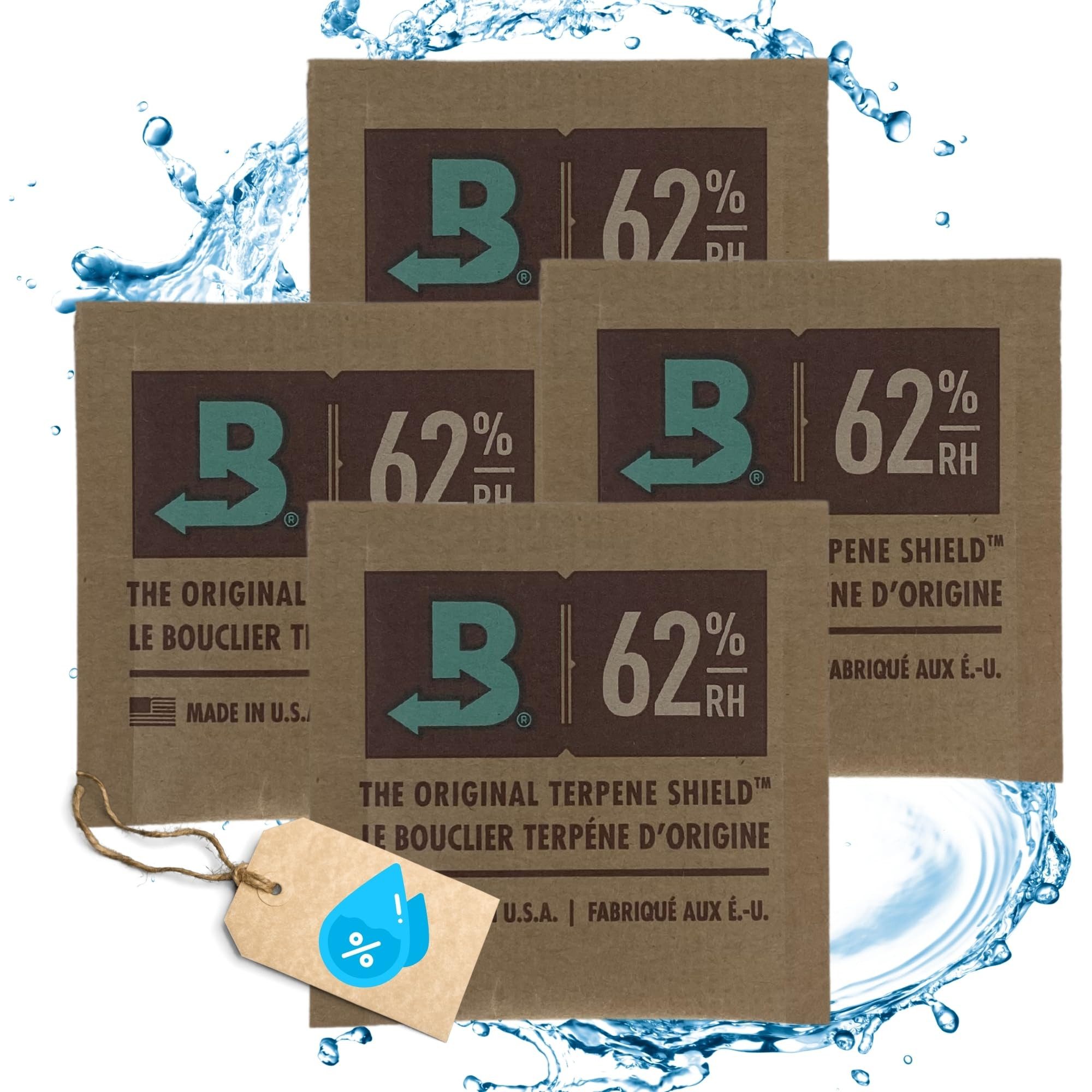 Granulat-Luftentfeuchter 4x Boveda Größe 8 I 62% Feuchtigkeitsregler Aufbewahrung Grow Ernte