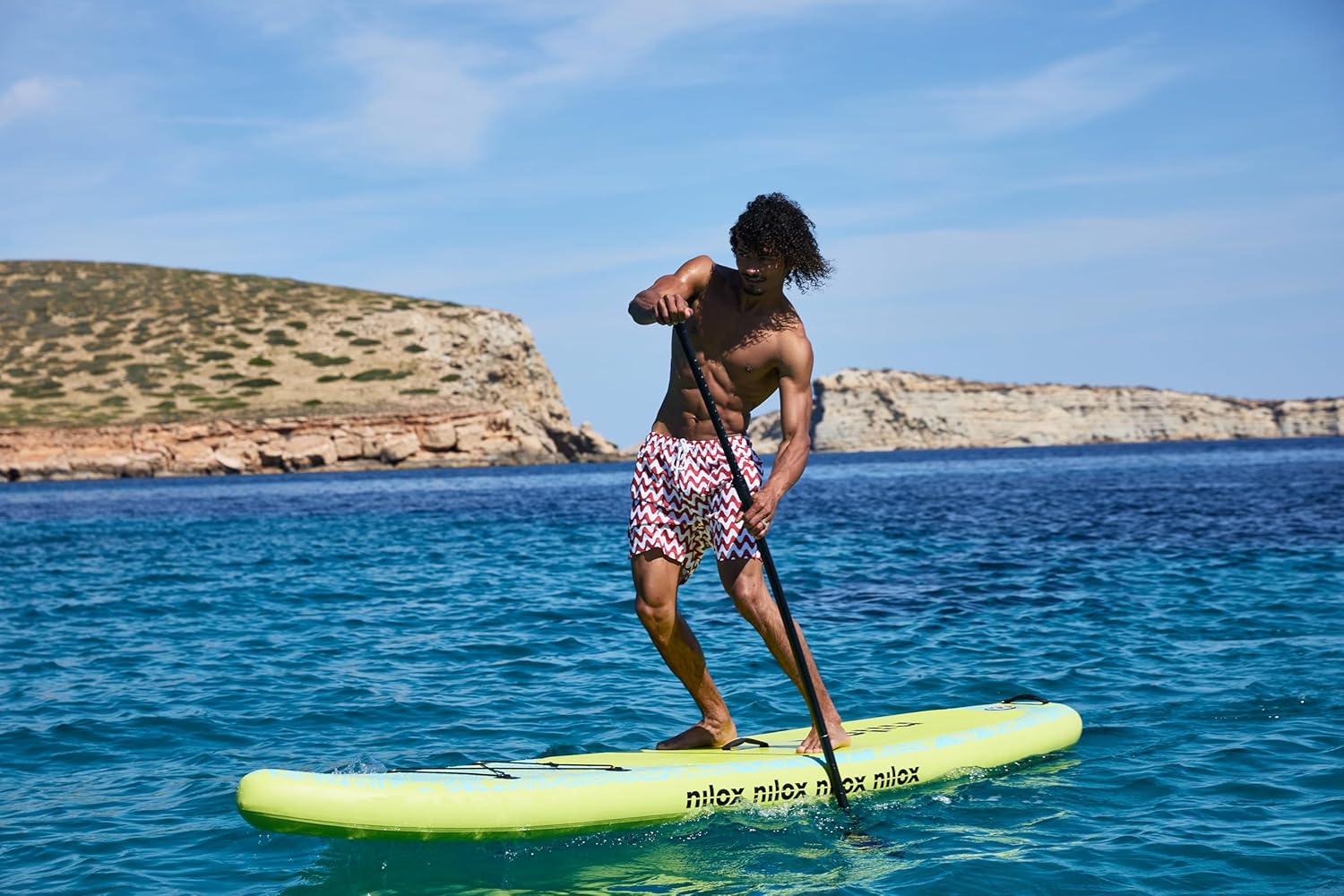 Nilox Tavola Gonfiabile per Stand Up Paddle in PVC, Completa di Accessori con Zaino, Pagaia, Pompa, Leash, 3 Pinne, Tavola da 335 x 84 x 15 cm