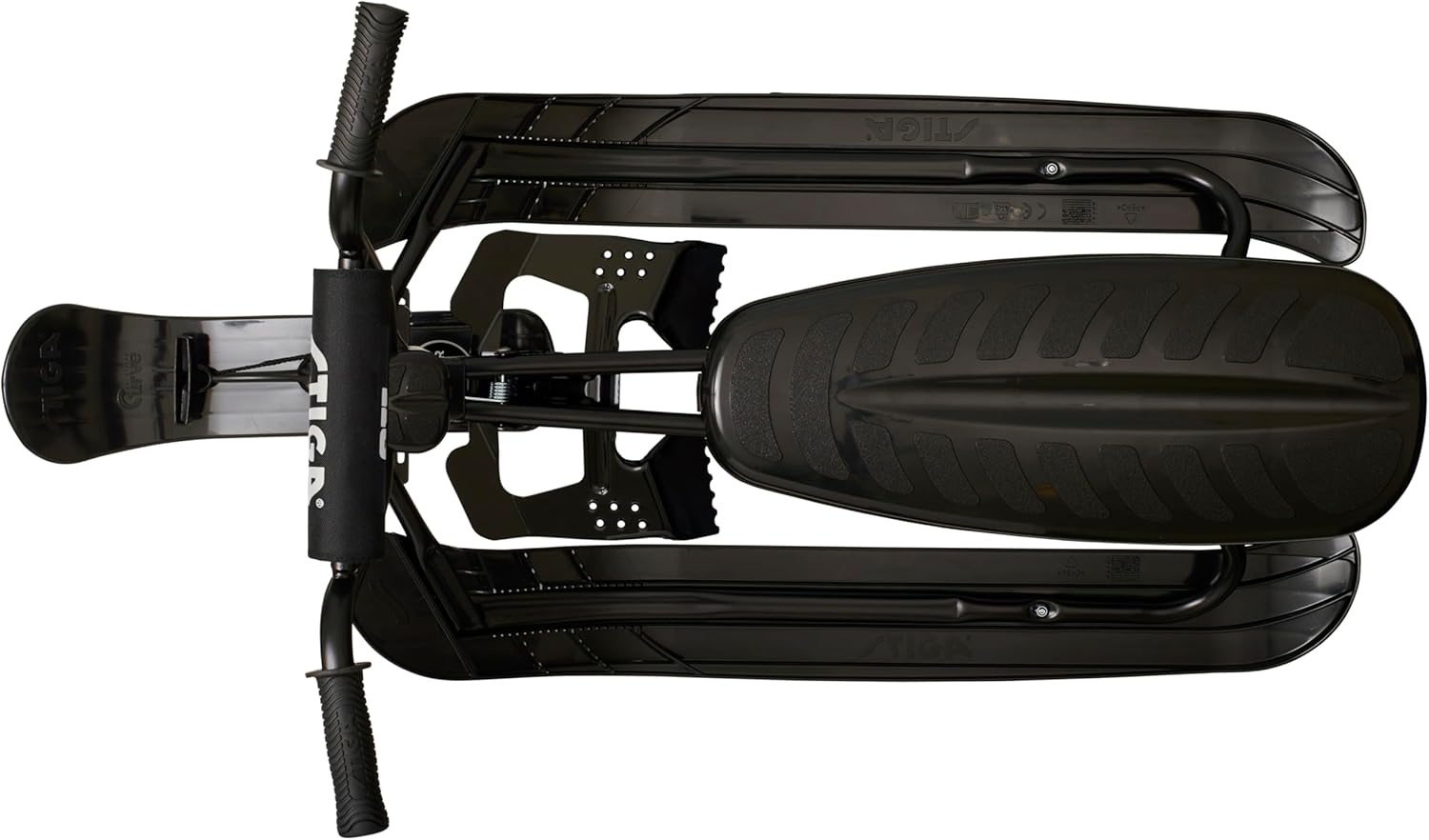STIGA Snowracer Curve SX – Robuster Schlitten mit BMX-Lenker, Stahlrahmen, Bremse und Zugseilwinde – Lenkschlitten für Kinder ab 7 Jahren und Erwachsene, Max. 90 kg