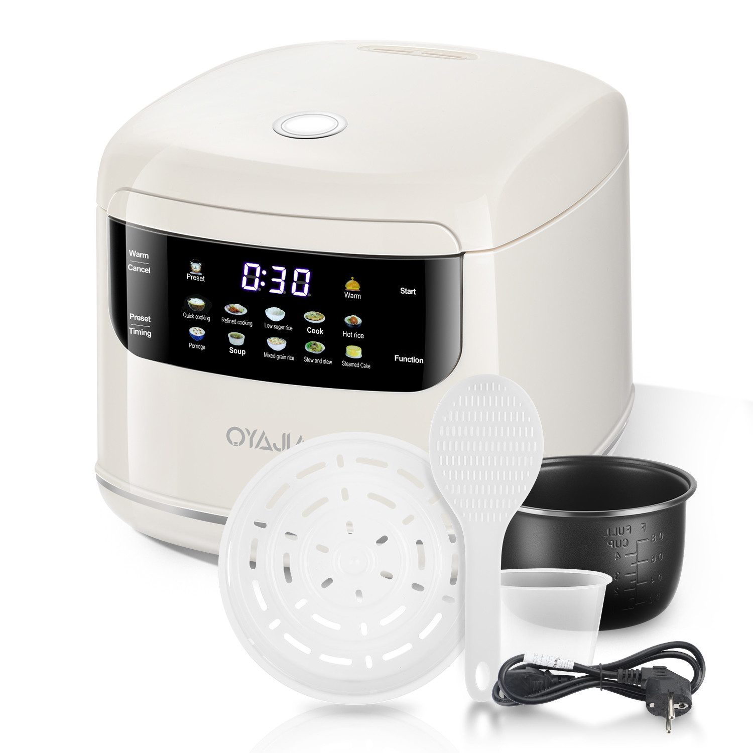 Reiskocher Reiskocher 2,5L, Rice Cooker mit Low Carb Funktion and Dampfgarer