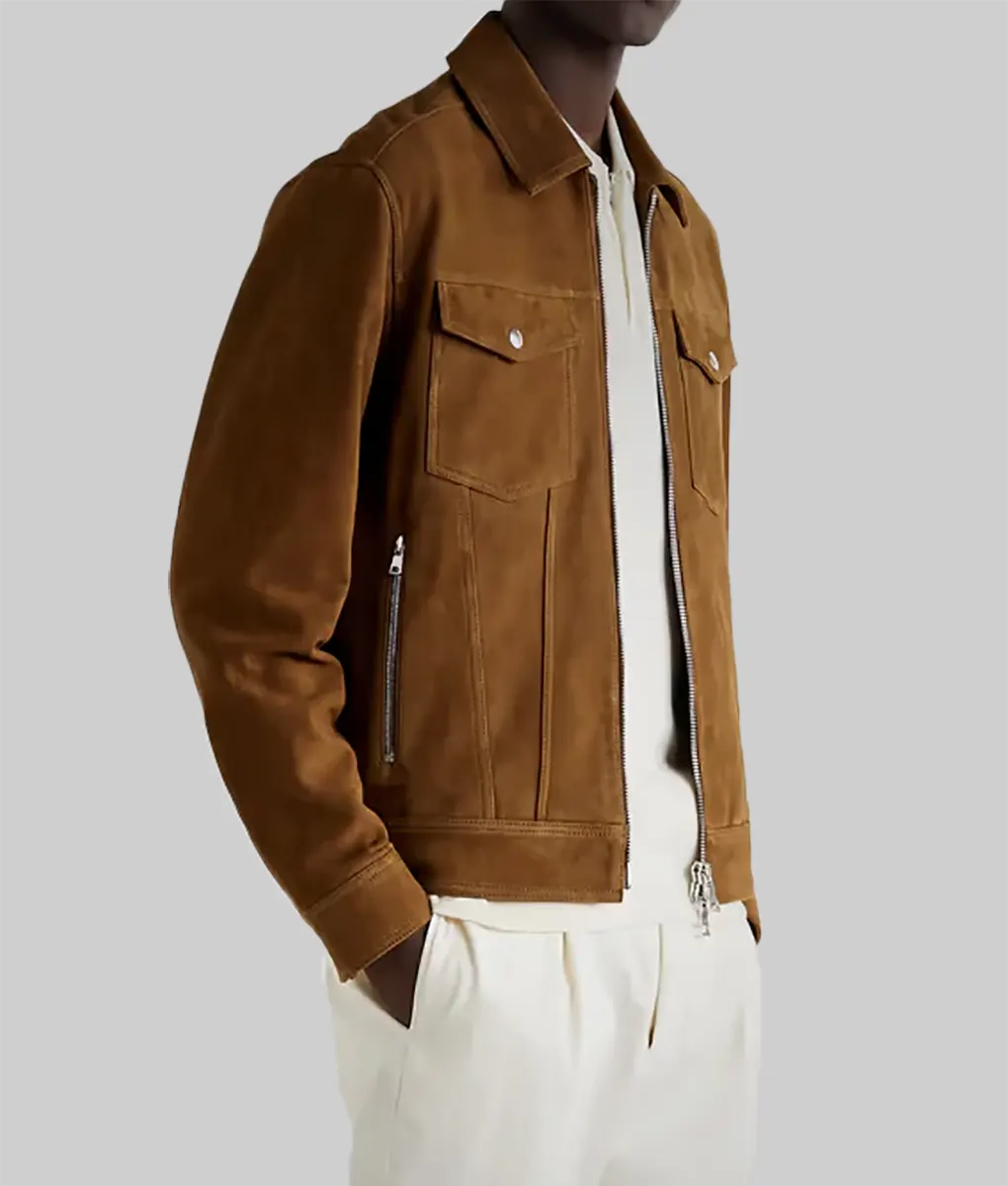 Raymond Brown Suede Trucker Jacket