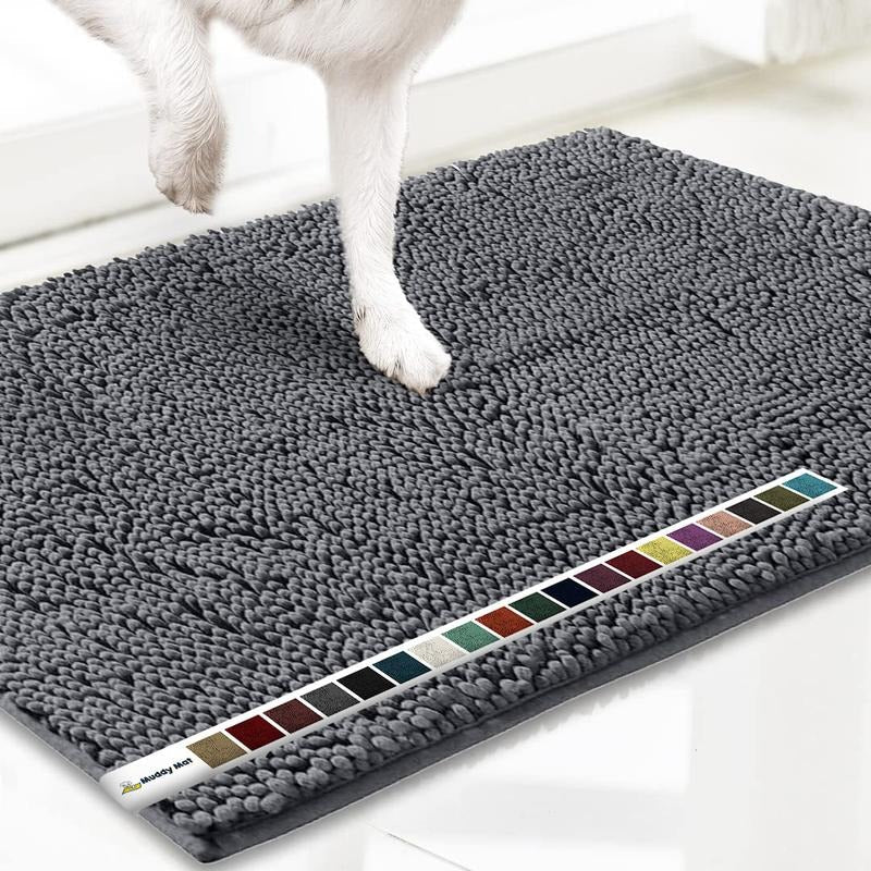 Absorbent Chenille Entryway Rug �C Non-Slip TPR Backing & Machine Washable