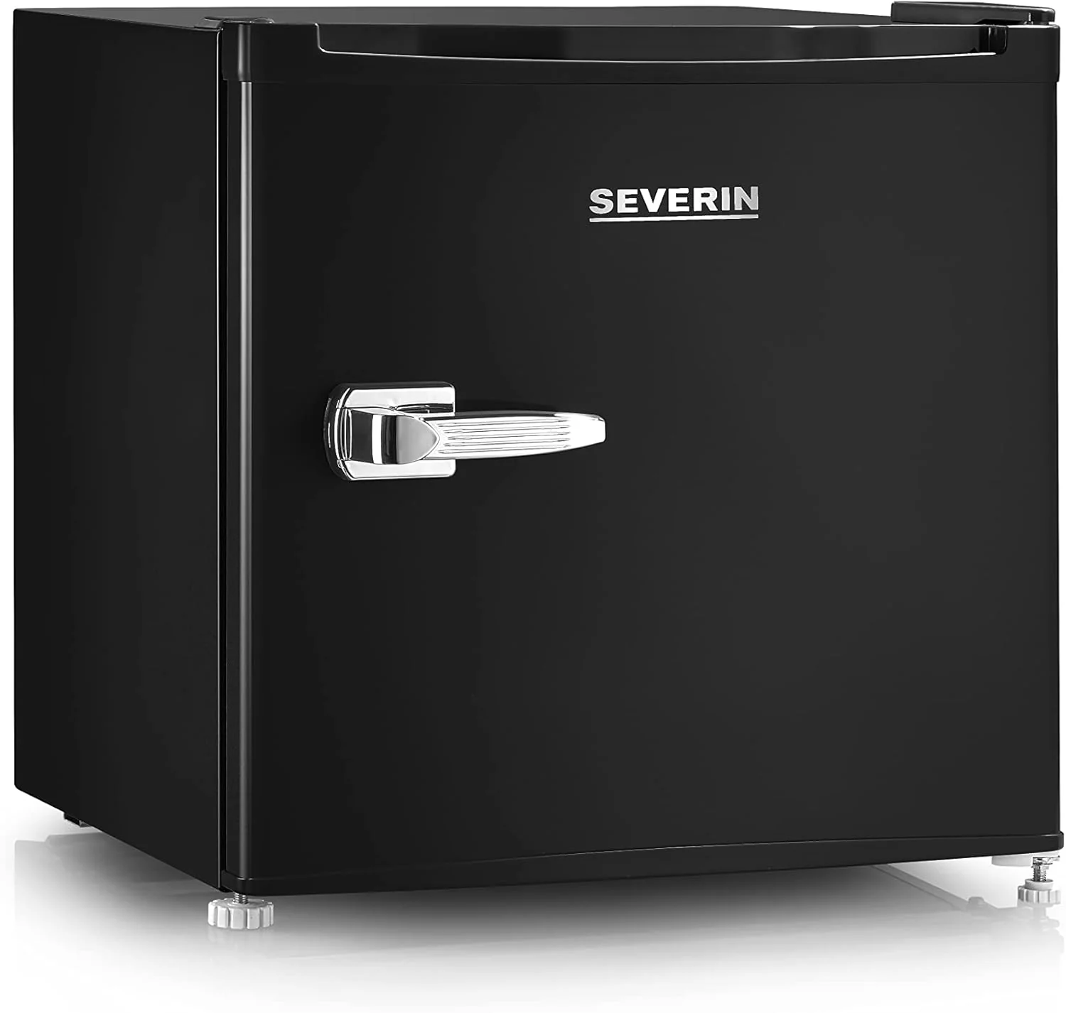 SEVERIN Retro minikoelkast met vriesvak (31 l), kleine vriezer, minikoelkast met flexibele temperatuurregeling, tafelmodel koelkast, zwart, GB 8880