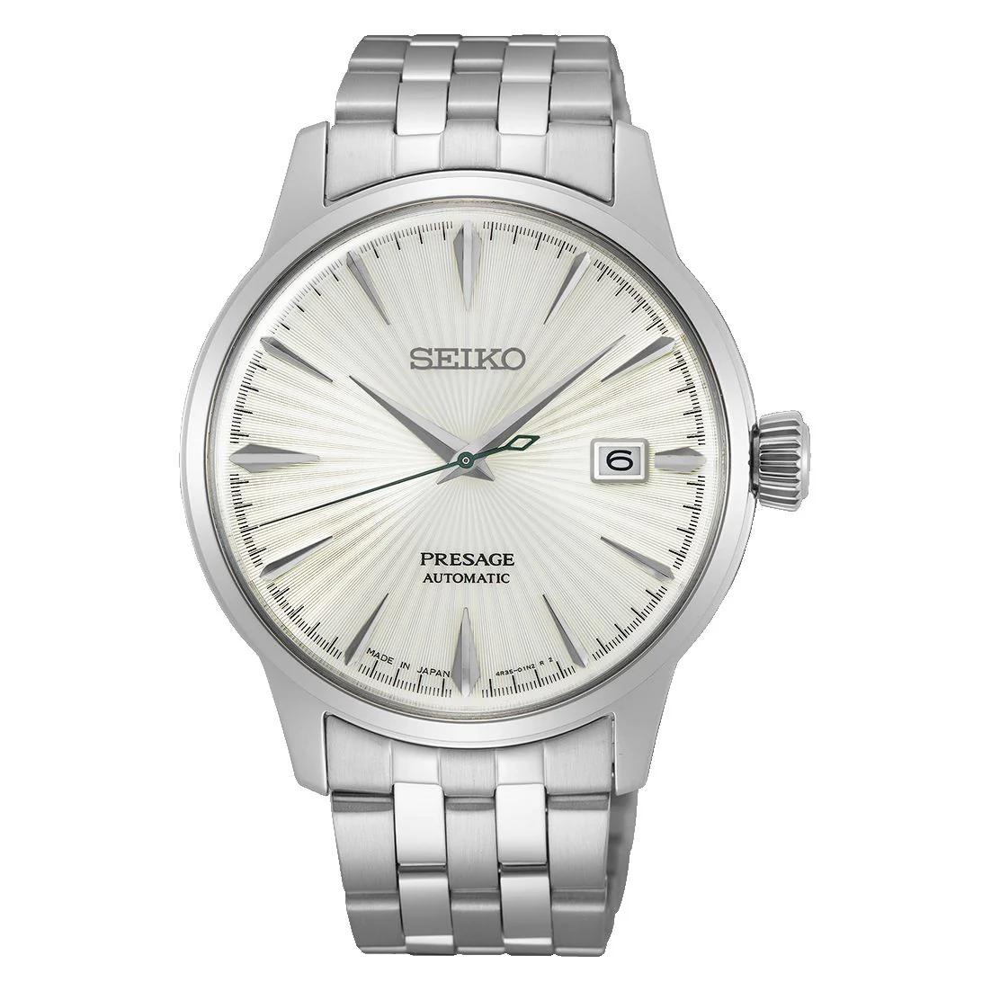 Orologio Seiko Presage SRPG23J1 quadrante silver radiale.