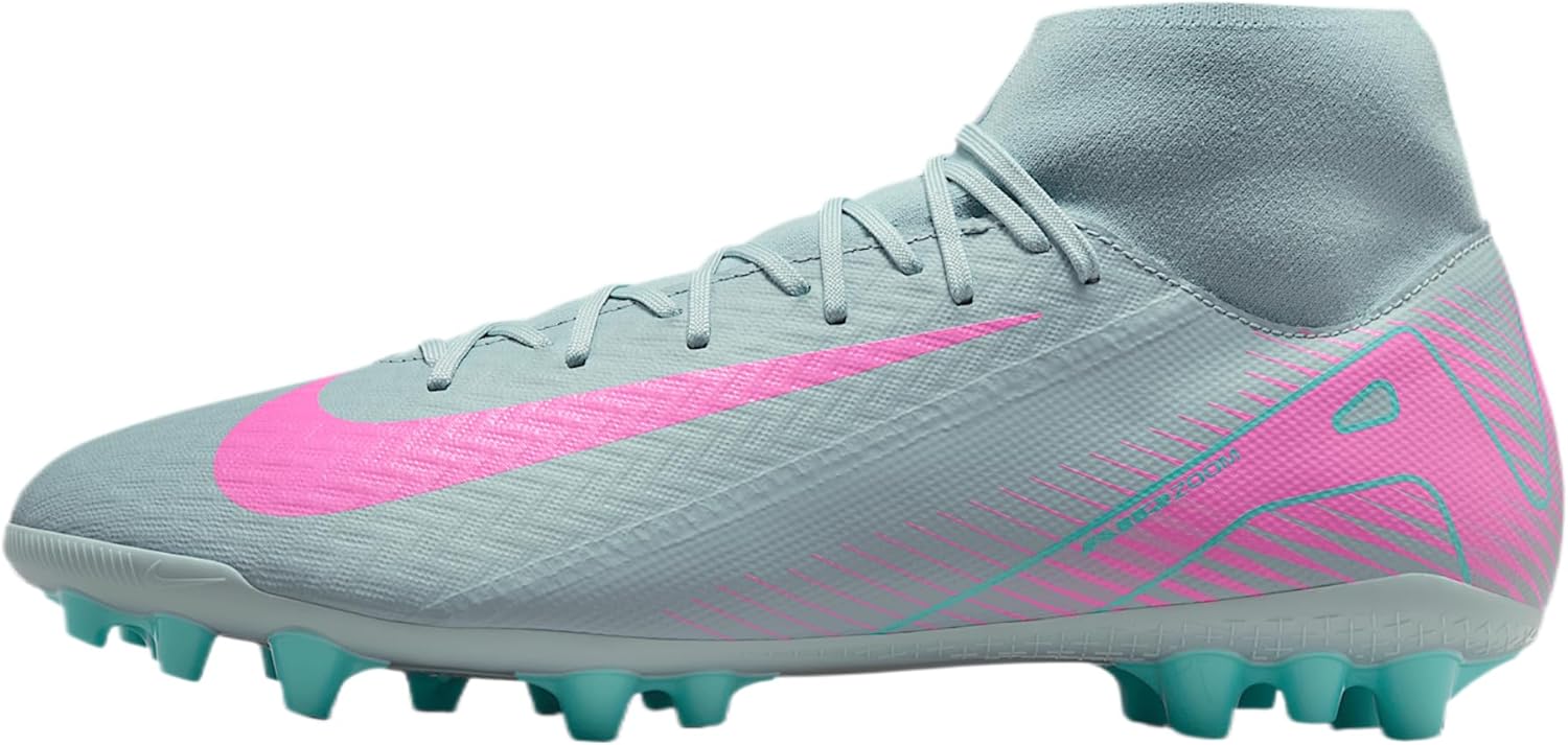 Nike Mercurial Superfly 10 Academy AG High-Top Soccer Cleats (FQ8329-301, Ocean Cube/Pink Blast)