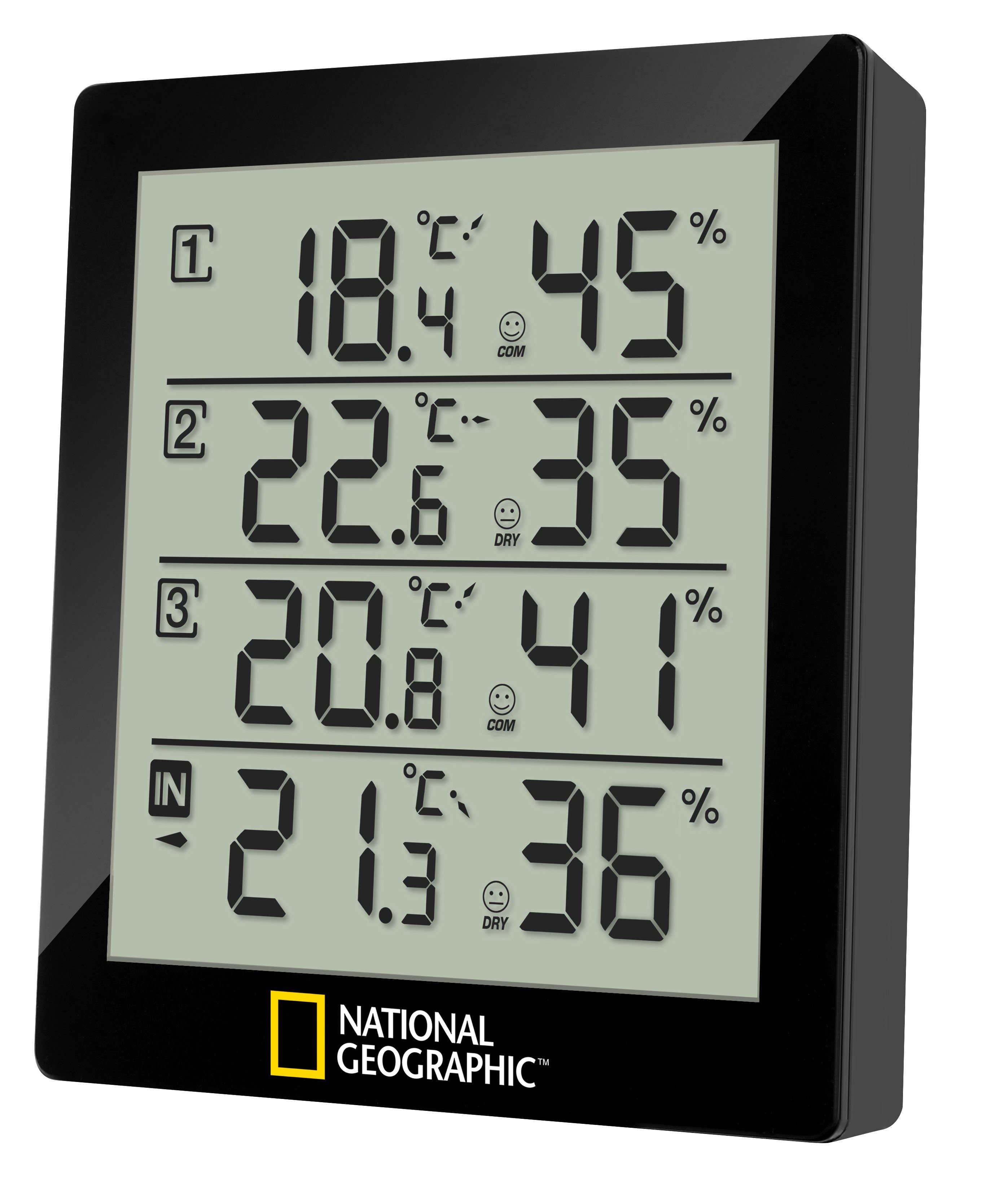 Hygrometer NATIONAL GEOGRAPHIC Digitales Thermo-Hygrometer für 4 Messbereiche - …