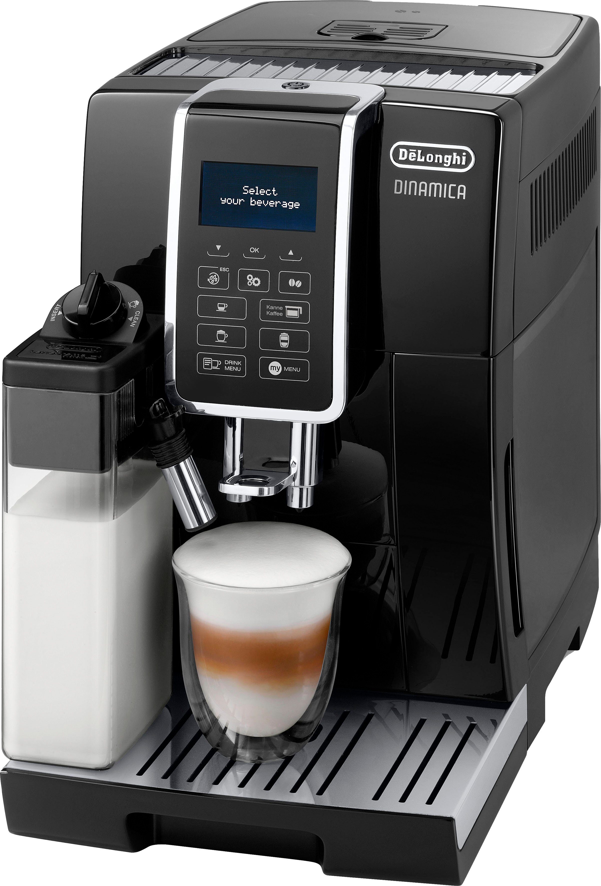 Kaffeevollautomat Dinamica ECAM356.57.B - 14 Kaffeegetränke mit perfektem Milchschaum
