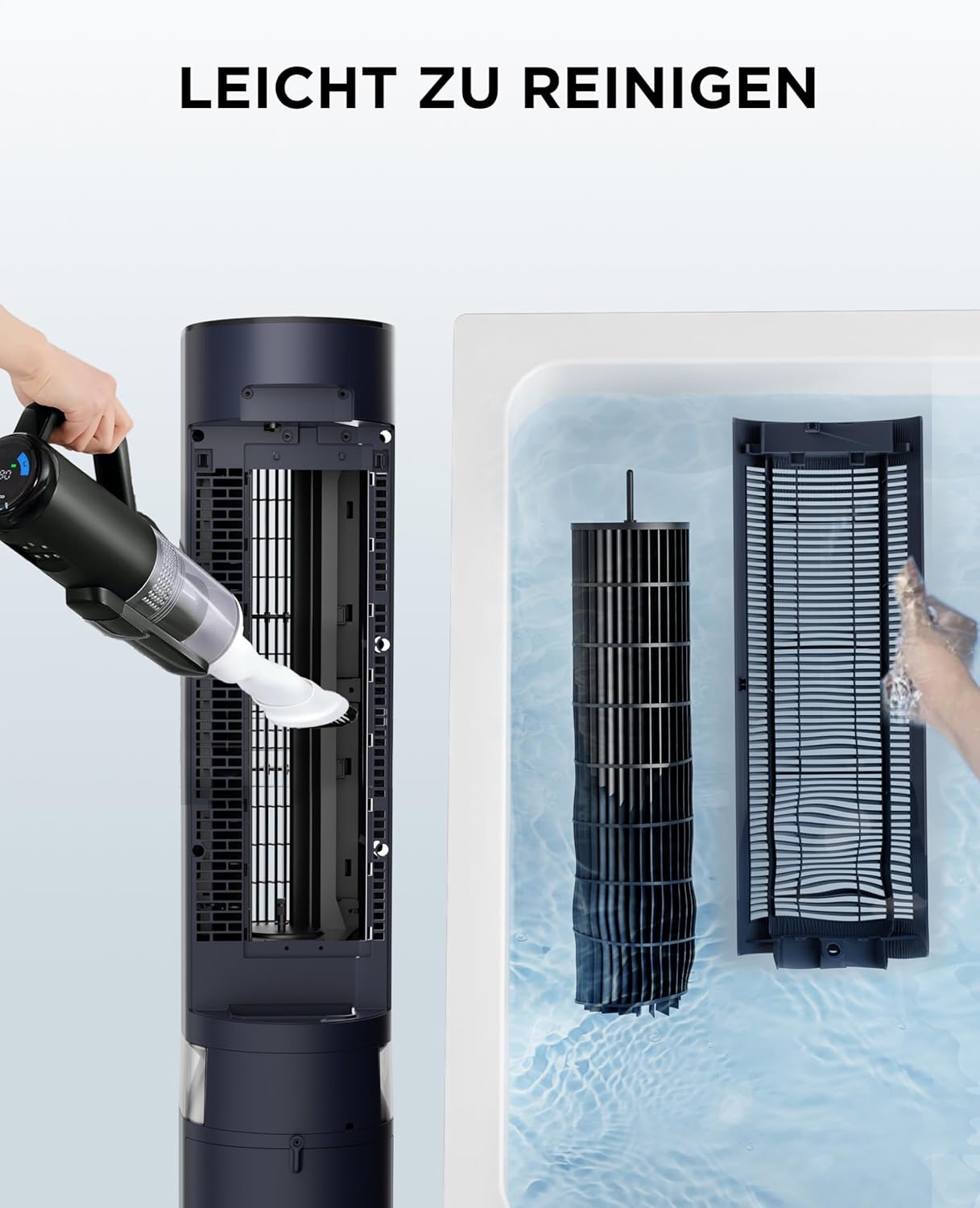 Midea Sensicool Luftkühler mit 7L Wasserkühlung | Mobile Klimaanlage ohne Abluftschlauch | Ventilator mit Wasserkühlung | 2000m³/h Verdunstungskühler, 6 Geschwindigkeiten, Touch-Display (Blau)