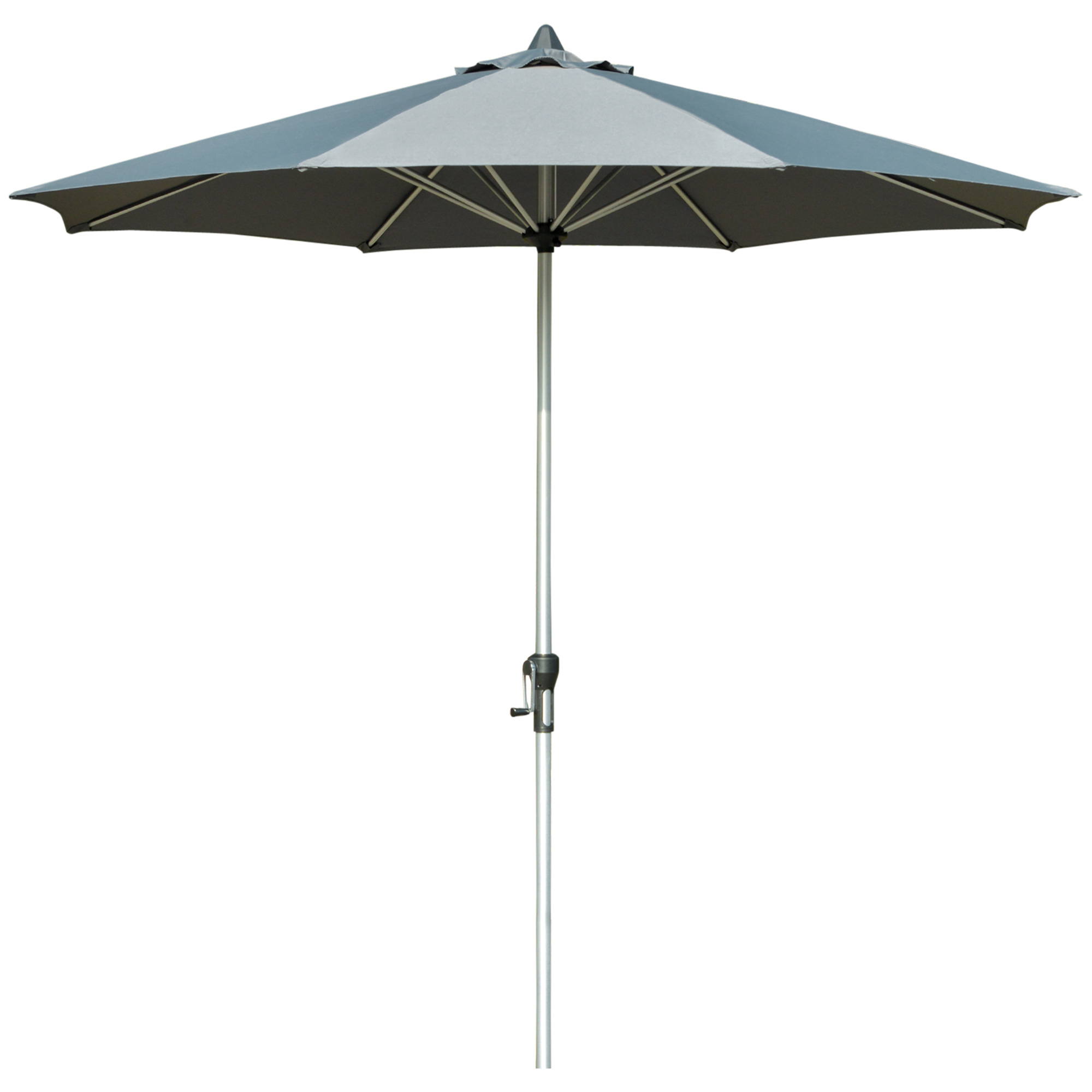 Outsunny 2,7 m Sonnenschirm Terrassenschirm Marktschirm 8 Rippen Gartenschirm mit Sonnenschutz Aluminum Polyester Dunkelgrau