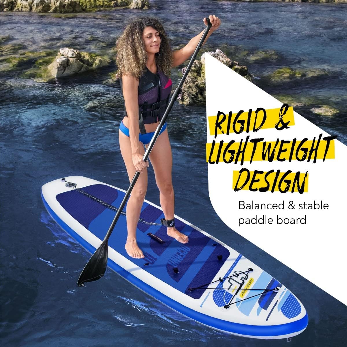 Hydro-Force SUP - Tavola gonfiabile per stand up paddle, set completo con kit di conversione kayak, diversi stili