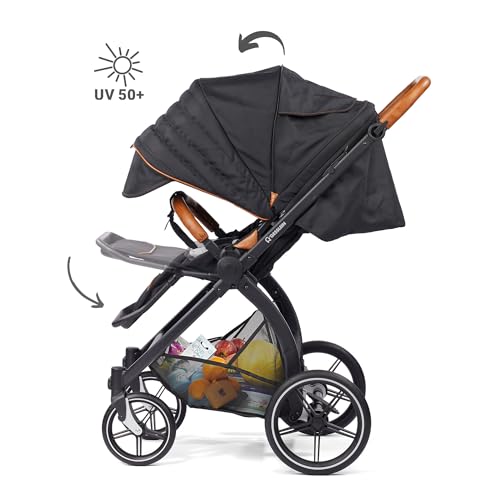 Gesslein Passeggino FX4 Swing con navicella Panorama Lyx (passeggino 3 in 1, opzione lettino e seduta, passeggino sportivo, regolabile individualmente, elevato comfort, ingombro ridotto, con freno a : Prima infanzia