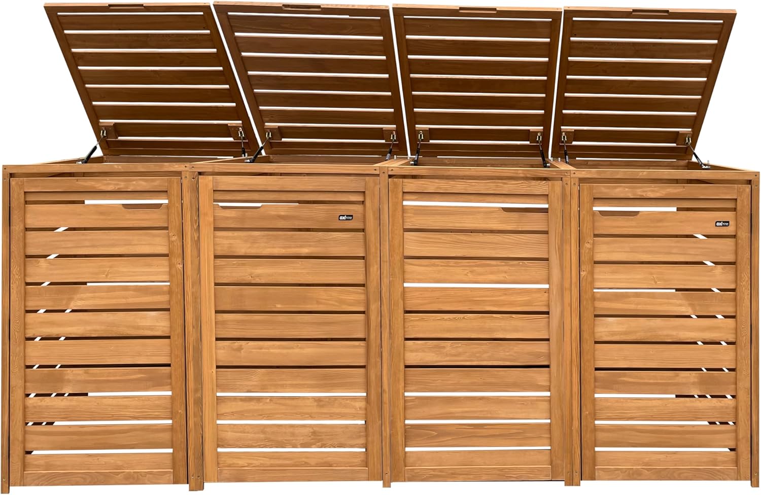 AXI Lex Mülltonnenbox Holz Braun | Mülltonnenverkleidung mit Deckel für 4 Tonnen - 240-960L | Müllbox/Aufbewahrungsbox für Mülltonnen