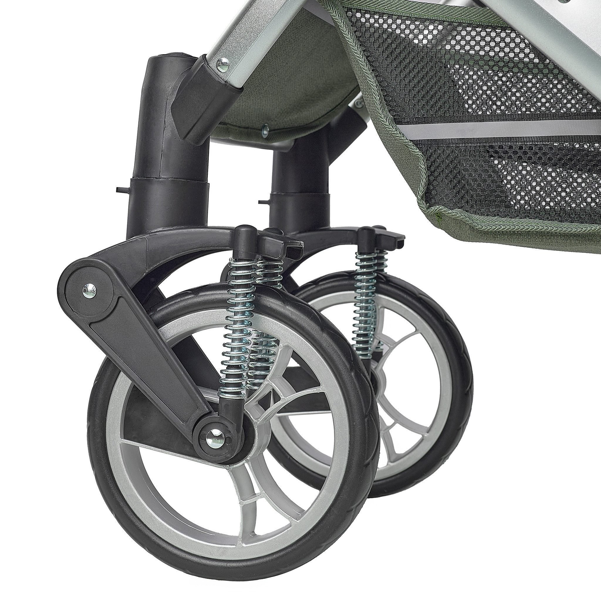 Kombi-Kinderwagen EXQUISE 2.0 Kinderwagen 3-in-1 GRÜN/SILBER mit BUGGY, AUTO-BABYSCHALE