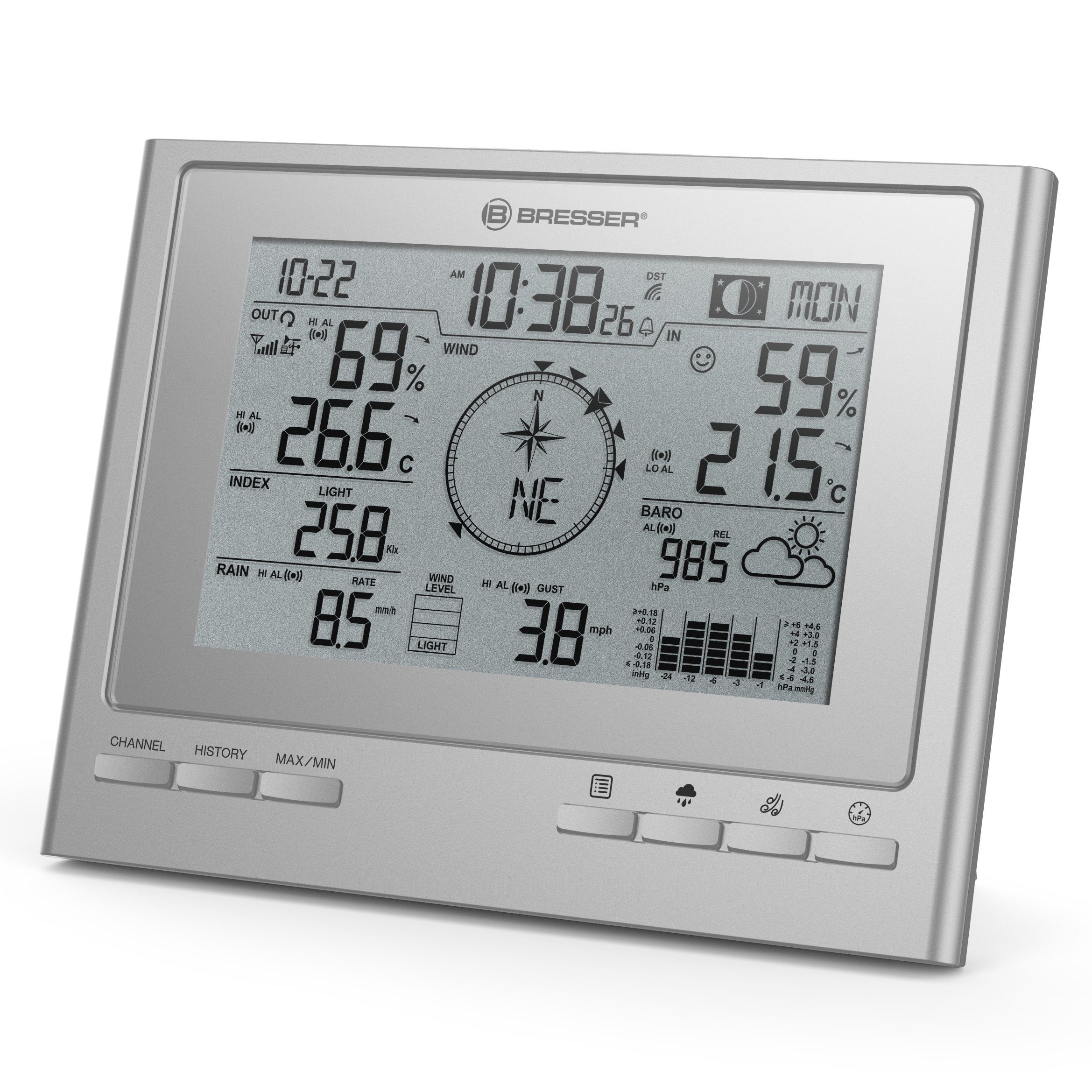 Wetterstation Wetter Center ClimateScout Basisstation - silber