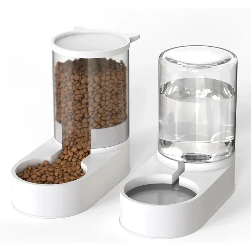 2-in-1 Gravity Pet Feeder & Water Dispenser �C No Electricity, Food-Grade PP Plastic