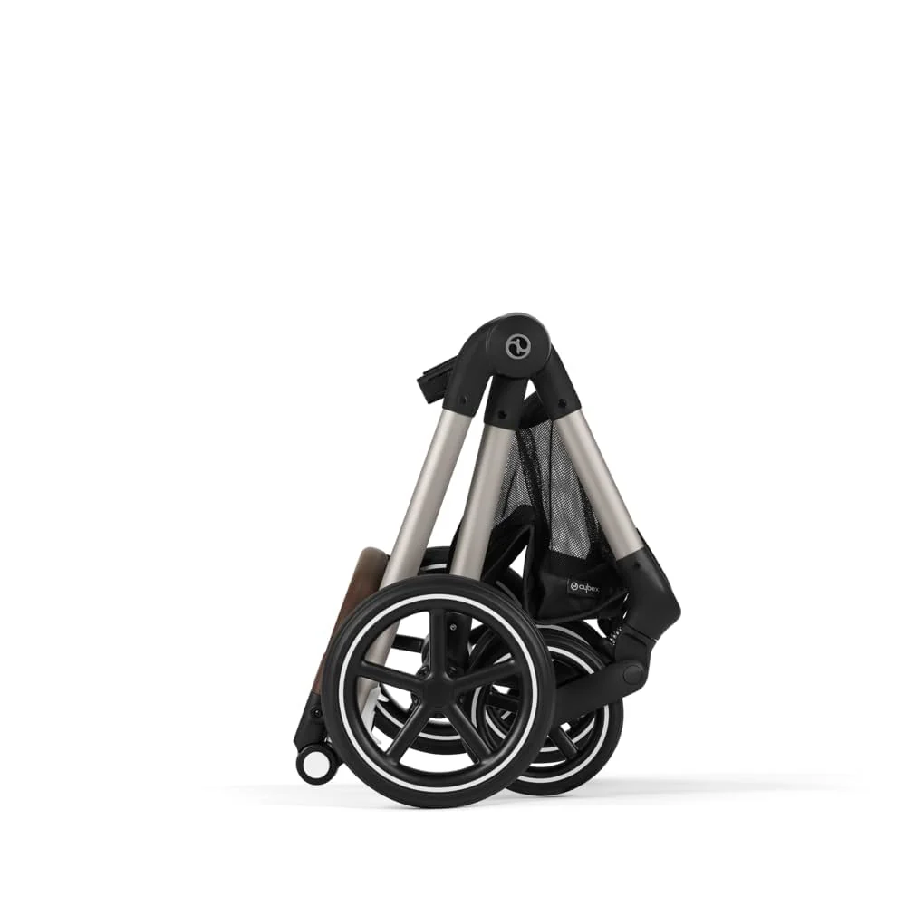 CYBEX Gold Kinderwagen EOS Lux 2-in-1 mit Babyschale Aton B2 i-Size und Babyschalen-Adapter, Reisesystem, Ab Geburt bis 22 kg (ca. 4 Jahre), Moon Black (Schwarz)