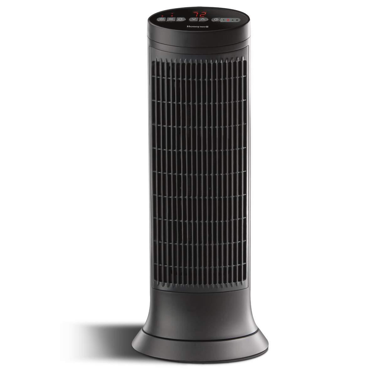 Digital Tower Heater, 750 �C 1500 W, 10 1/8��� X 8��� X 23 1/4���, Black