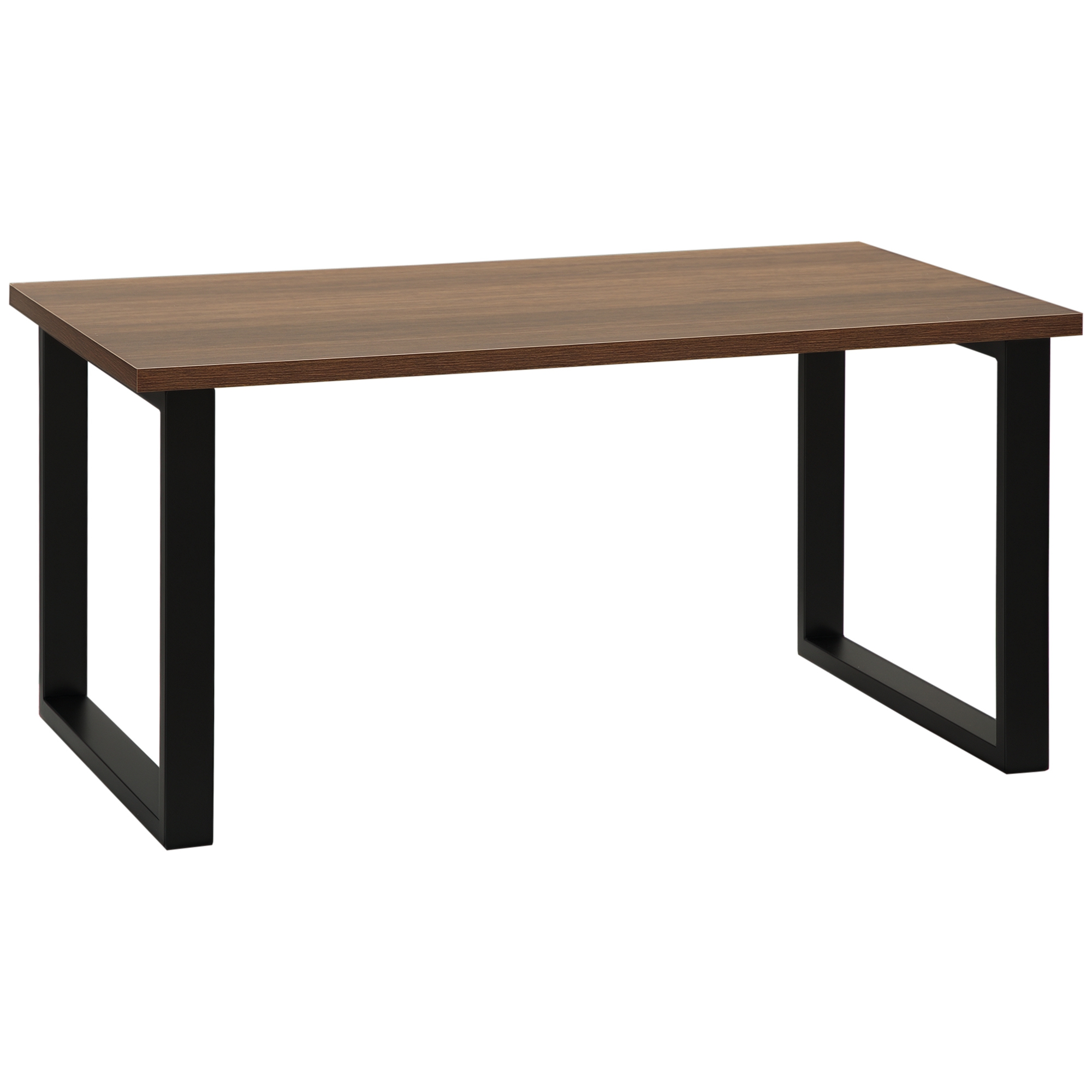HOMCOM Couchtisch im Industriedesign, Beistelltisch, Stahl + MDF,  Braun + Schwarz