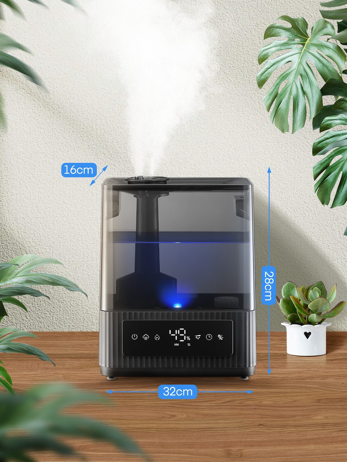 Luftbefeuchter 6L Luftbefeuchter für Große Räume, Kaltnebel Leiser Humidifier