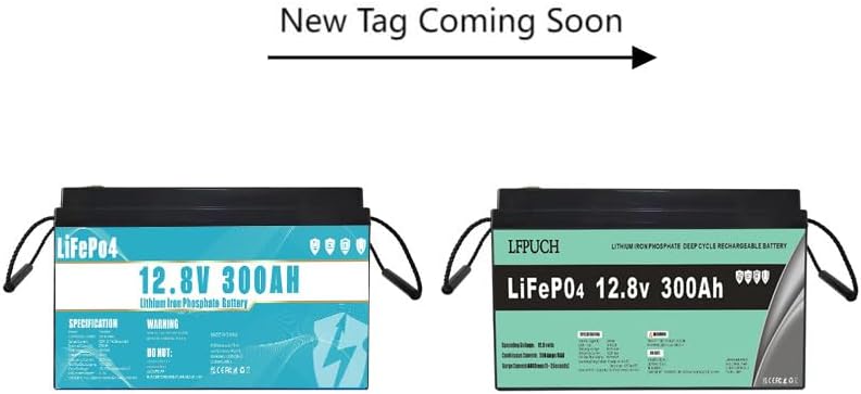 LiFePO4 Batteria da 12V 300Ah al litio ferro fosfato, dotata di BMS da 300 A, durata superiore a 8 anni, adatta per campeggio, energia solare, alimentazione di emergenza, ecc.