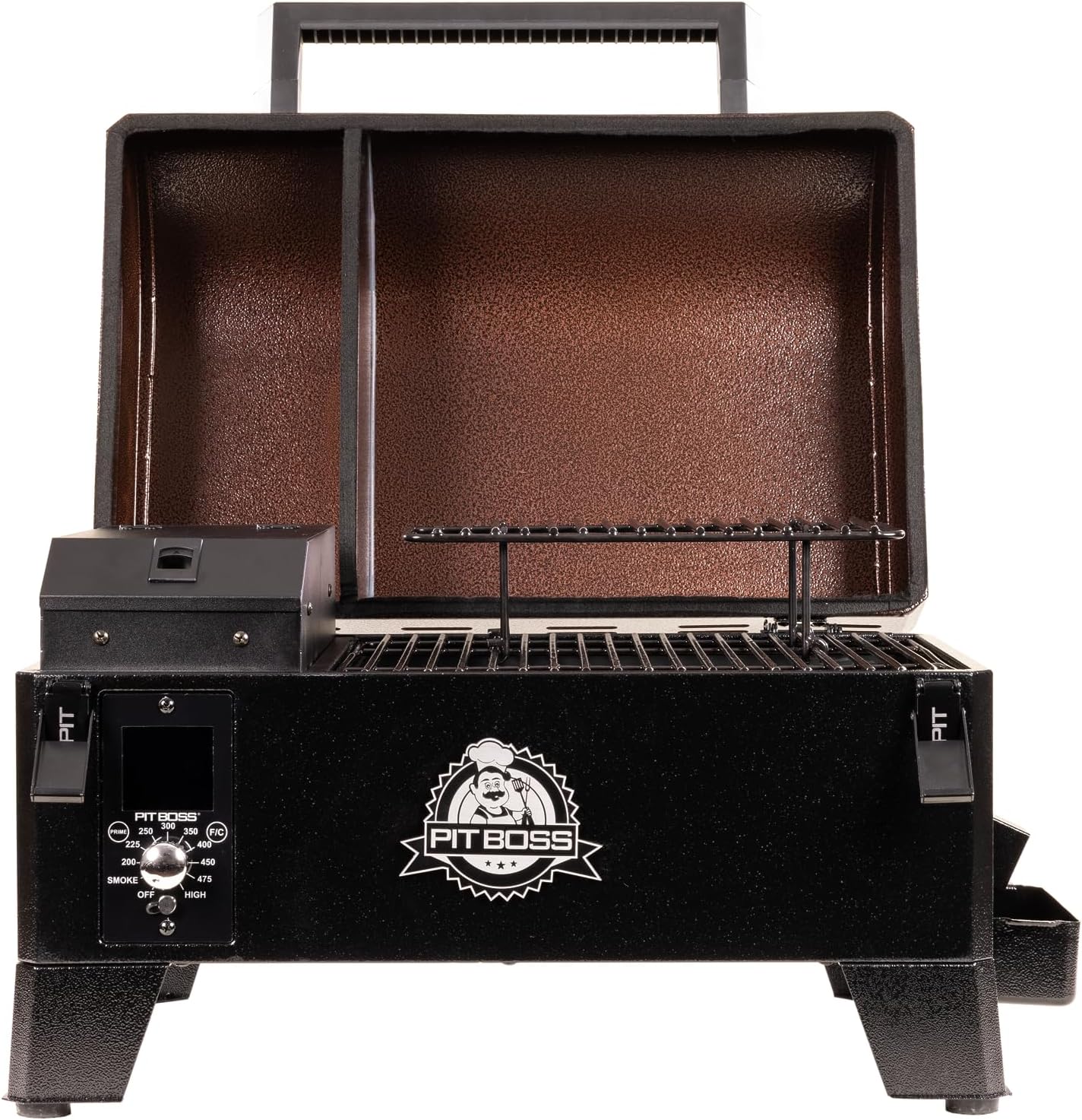 PIT BOSS 10697 Table Top Wood Grill With Temperature Control  Mahogany