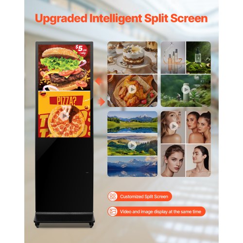 VEVOR Digitaler Kundenstopper Touchscreen 2K UHD LCD 109cm Werbetafel Kino