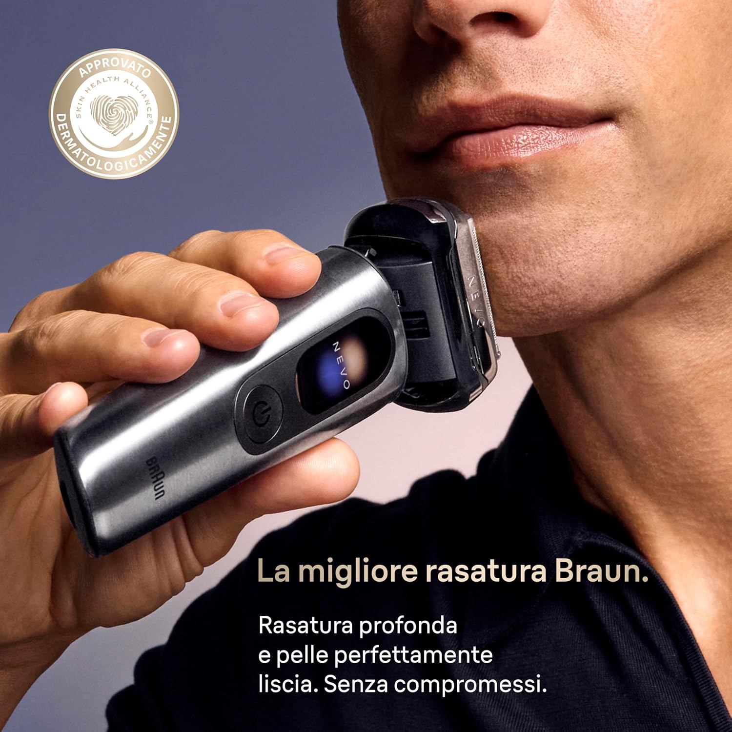 Braun NEVO Rasoio Elettrico Barba, Custodia Da Viaggio, NEVO11005C, Argento