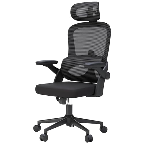 SIHOO M102C   Sedia da ufficio con schienale alto, sedia da ufficio grande e alta con braccioli ribaltabili, supporto lombare regolabile, Sedie ergonomiche da ufficio adatte per uso domestico  Nero : Amazon.it: Casa e cucina