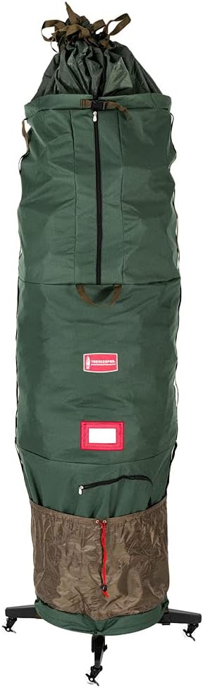 [Upright Tree Storage Bag] - Christmas Tree Storage Bag | Hold Artificial Trees up to 7.5 Feet Tall - Keep Your Fake Tree Assembled | Includes Rolling Tree Stand (7.5' - Medium)
