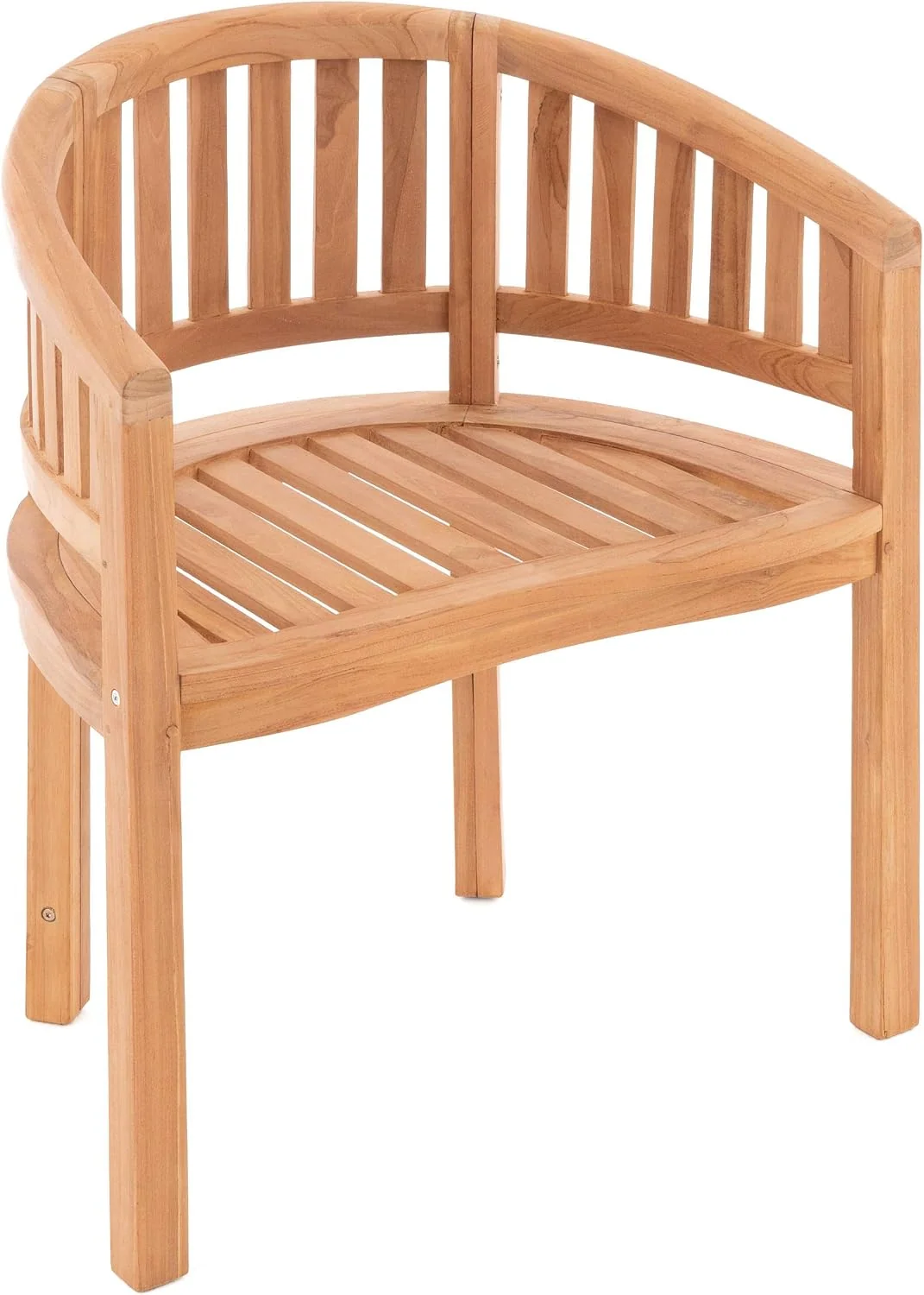 DIVERO Bananenstuhl Sarasota Teak Holz geschwungen ergonomisch Gartenstuhl