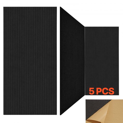 VEVOR 5x Akustikpaneele Akustik Wandpaneele 1200x600x10mm selbstklebend Schwarz