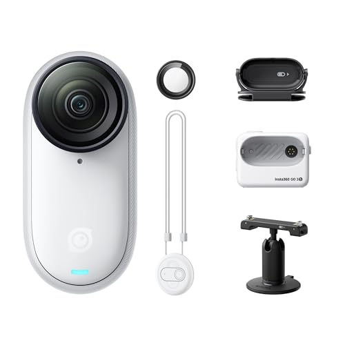Insta360 GO 3S (128GB)   Cam 4K per vlogging, POV a mani libere, montaggio magnetico, stabilizzazione, 140 minuti di autonomia, impermeabilità fino a 10 m, editing IA : Elettronica