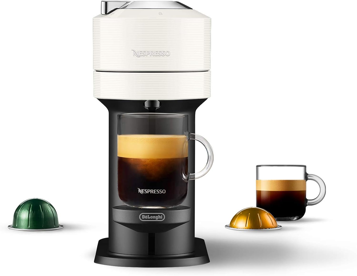Nespresso Vertuo Next Coffee and Espresso Machine by De'Longhi, White, Compact, One Touch to Brew, Single-Serve Coffee Maker and Espresso Machine
