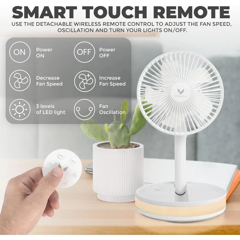 VENTY Ventilatore Portatile Wireless con Batteria 16000mAh - Autonomia 48 Ore