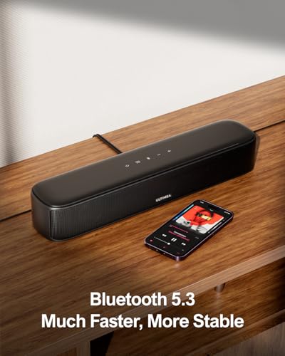 ULTIMEA Sound Bar Impianto Surround Virtuale per TV, Soundbar TV 7.1 330W, Soundbar per TV Impianto Audio Home Theater, App Controllo, Subwoofer, 4 Altoparlanti Surround, BT/OPT/AUX, Aura A40 : Elettronica