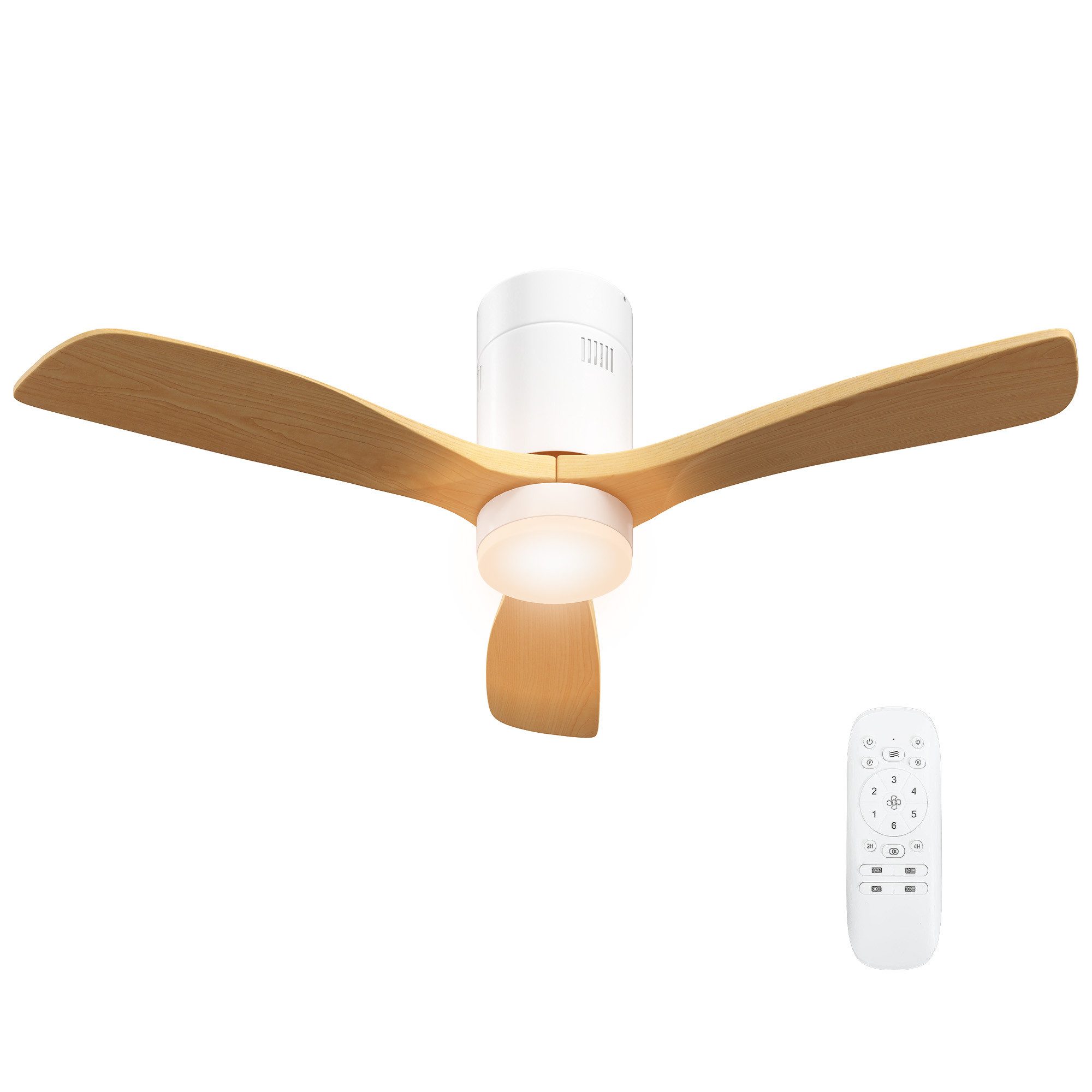 Deckenventilator Deckenventilatorleuchten mit Fernbedienung, 6 Geschwindigkeiten, Timer