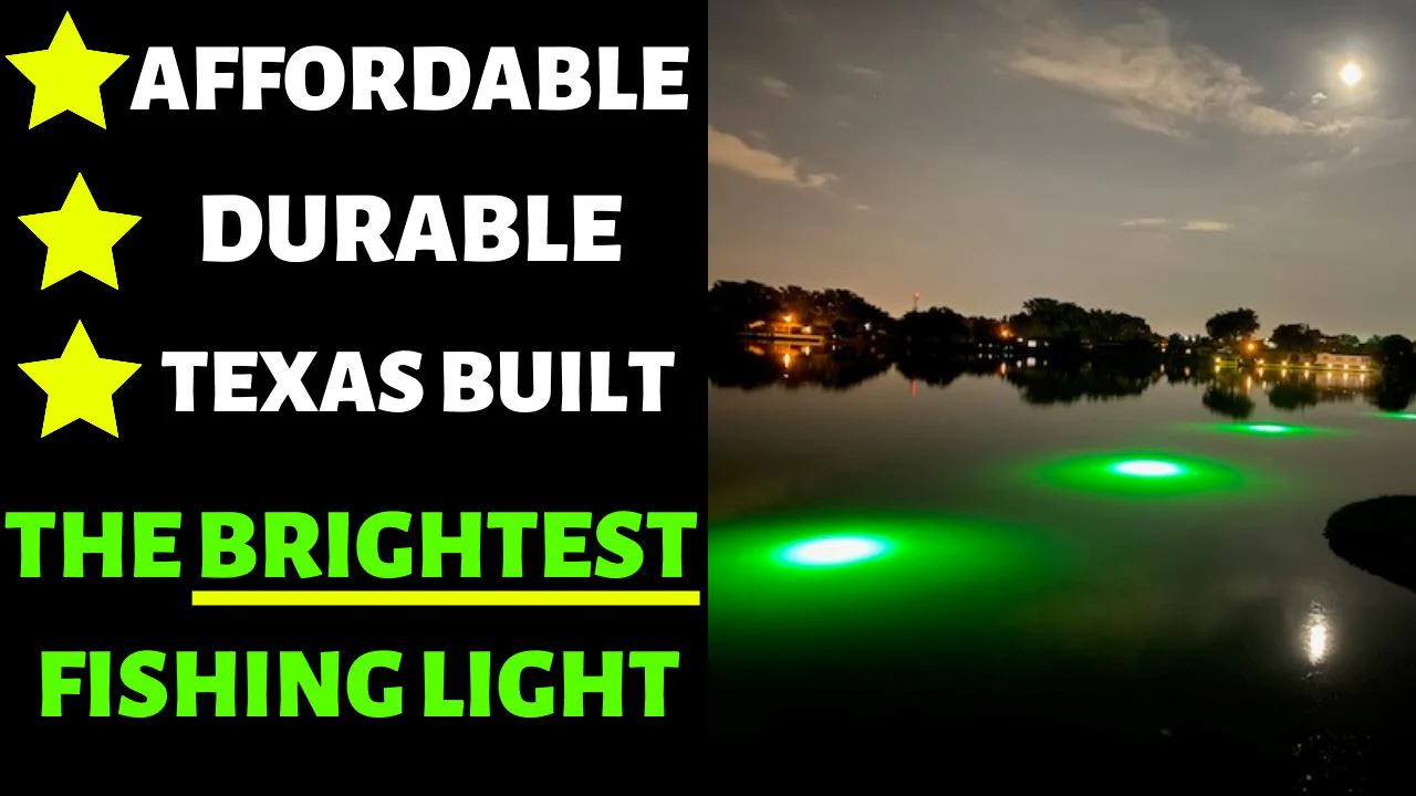 Green Blob Outdoors Underwater Night Fishing Light 15,000 Lumen for Boats includes Alligator Clips & Cigarette Lighter w/ 30ft Cord,