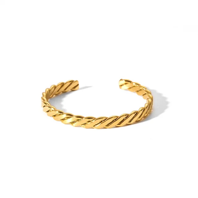 Stainless-Steel Bangle with Pave Cubic Zirconia �C Water-Resistant Women��s Jewelry
