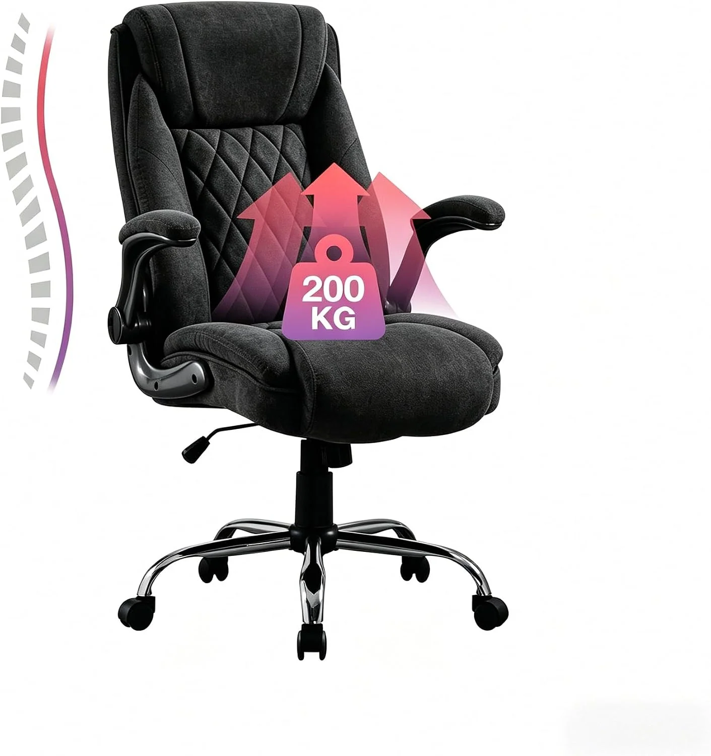 Bosmiller Schreibtisch, 180KG, Grau, Ergonomischer Bürostuhl Verstellbare stuhl mit Hoher