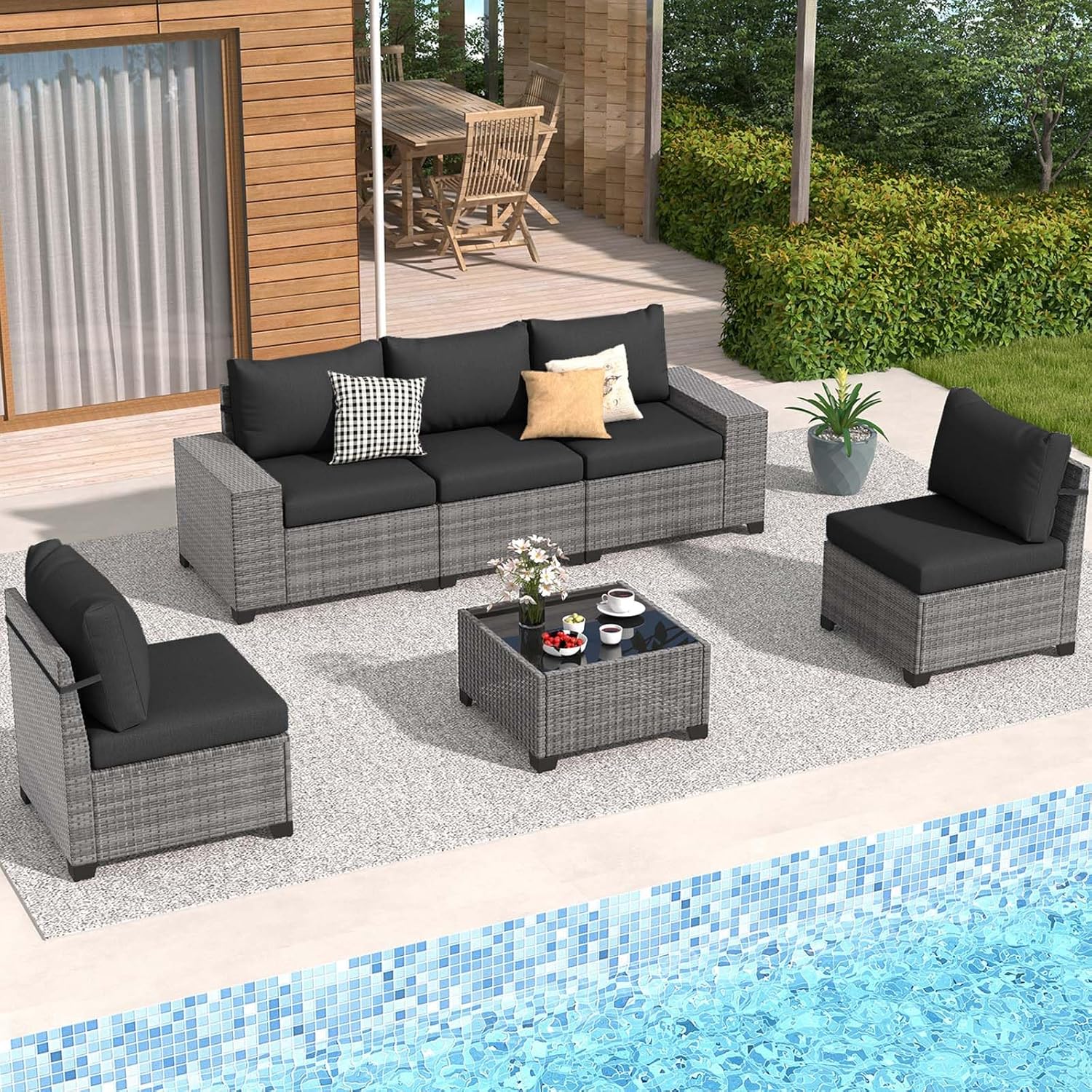 Patio Furniture Set 4 Piece Outdoor Patio Conversation Set