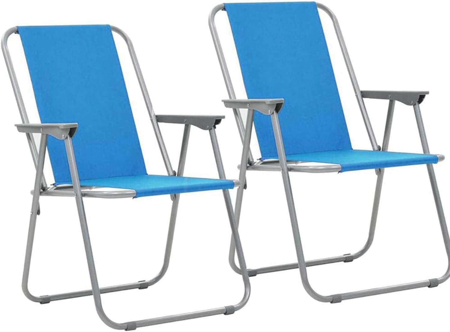 PALUPLUS 2 Sedie Pieghevoli da Spiaggia di colore Azzurro, Misura 49x45x74 cm, Spiaggina in Tessuto Oxford Traspirante con Braccioli, Facile da Trasportare, per Pesca, Campeggio, Giardino -8060F